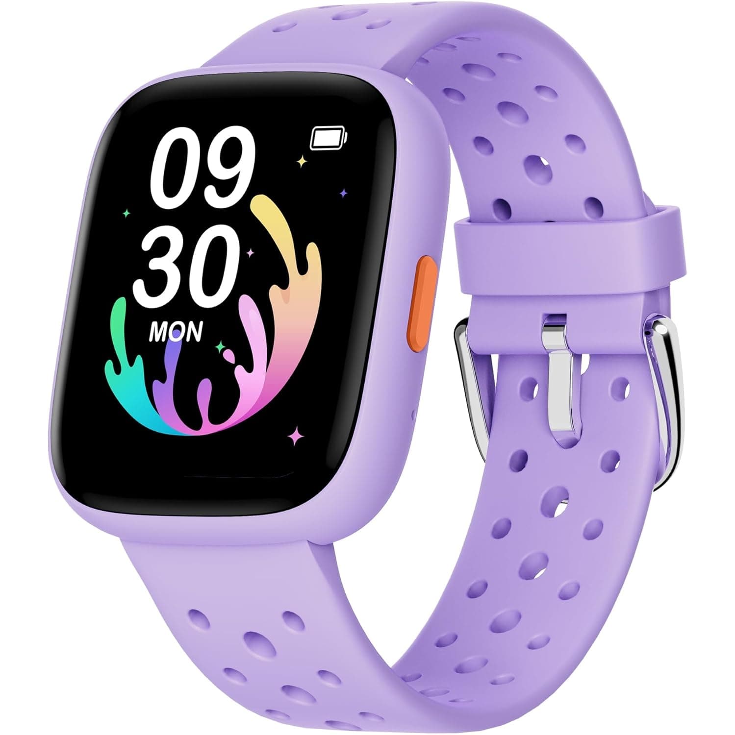 BIGGERFIVE Kids Smartwatch 1.8" Fitness Tracker with Heart Rate & Sleep Monitor, Step & Calorie Counter, IP68 Waterproof, Puzzle Games, App Optional, Lilac