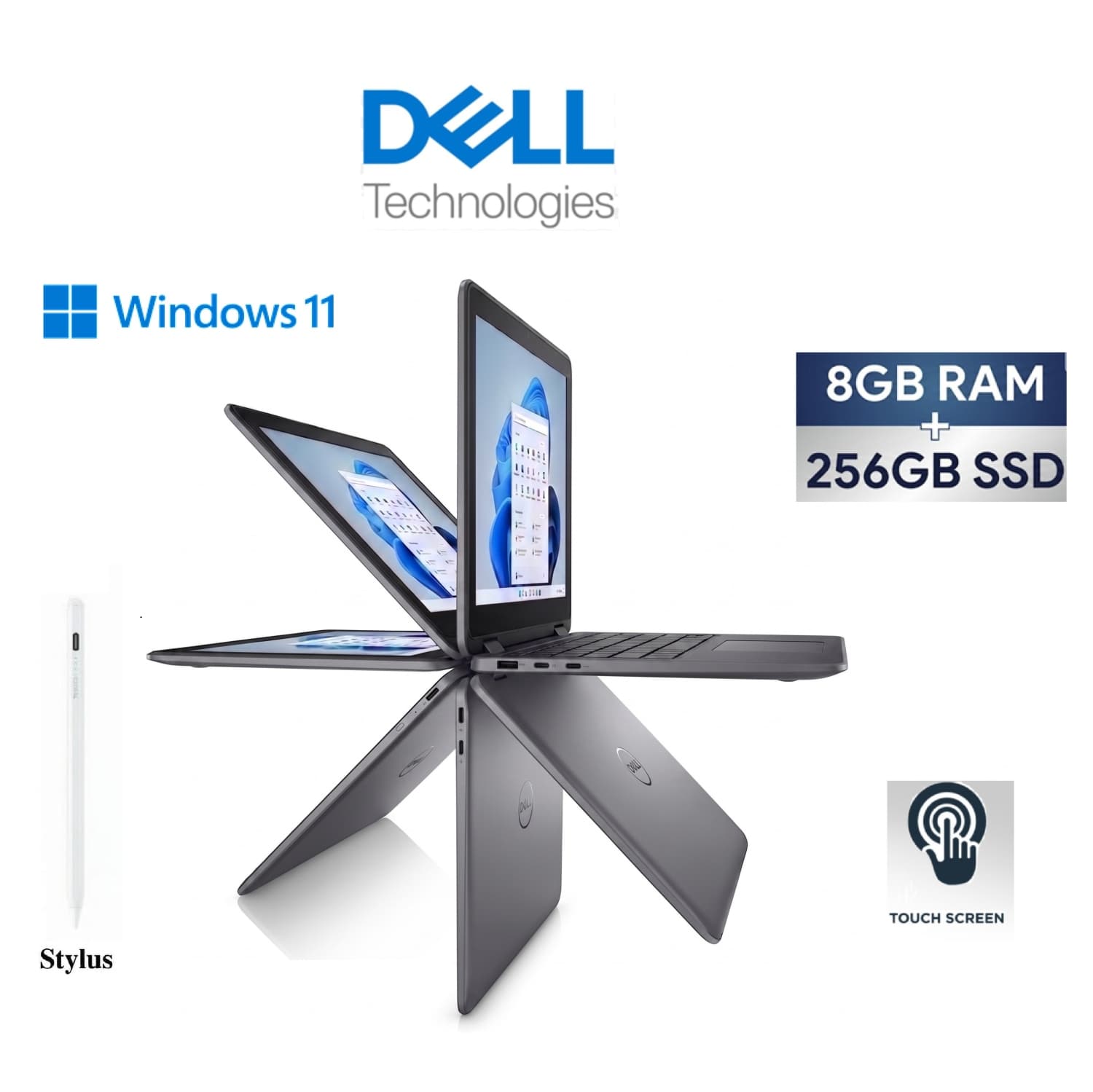 Refurbished (Excellent) - Dell Latitude 3120 12" IPS Touchscreen 2-in-1 Laptop - Intel Pentium Silver N6000 - 8GB DDR4 - 256GB SSD - Windows 11 - Grey
