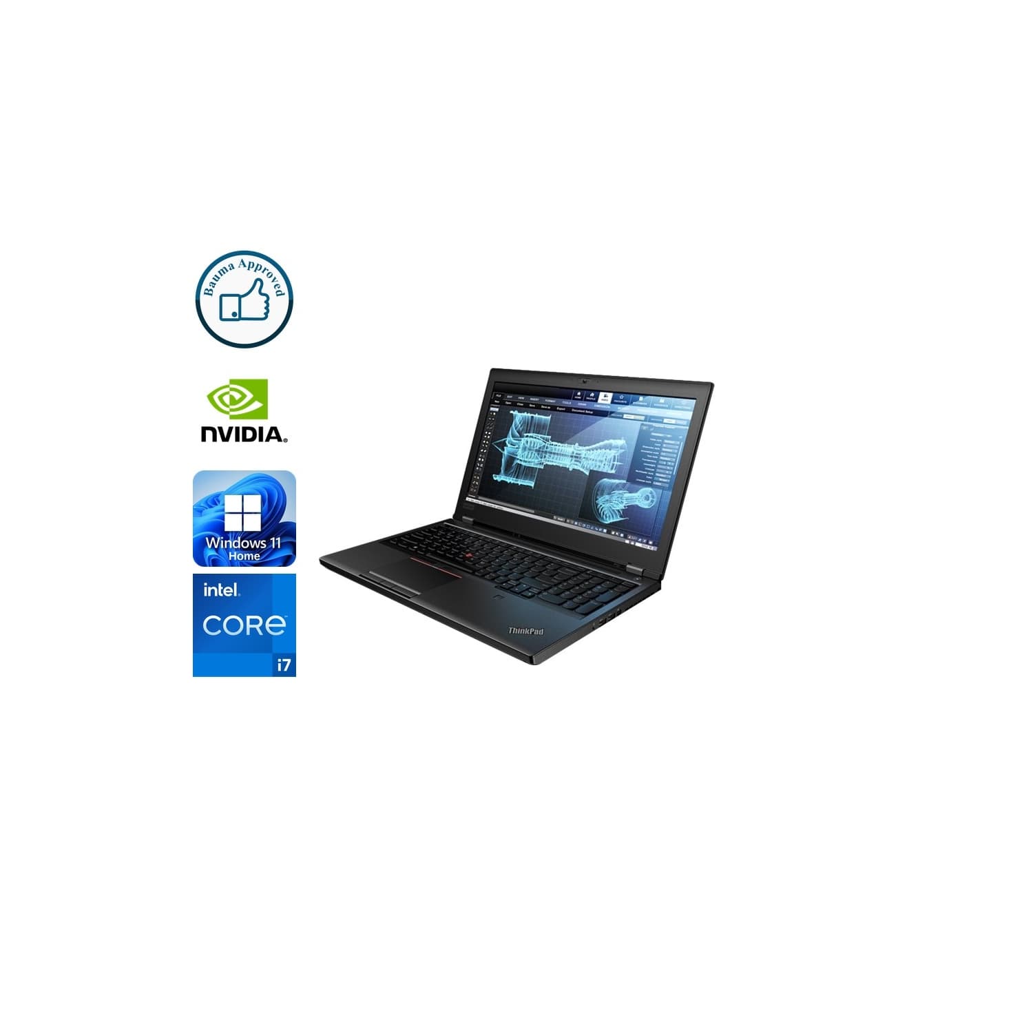 Refurbished (Good) - Lenovo ThinkPad P52 - Intel Core i7-8750H - 16GB RAM - 512GB NVMe - NVIDIA Quadro P1000 - 15.6" FHD - FREE Windows 11 Home