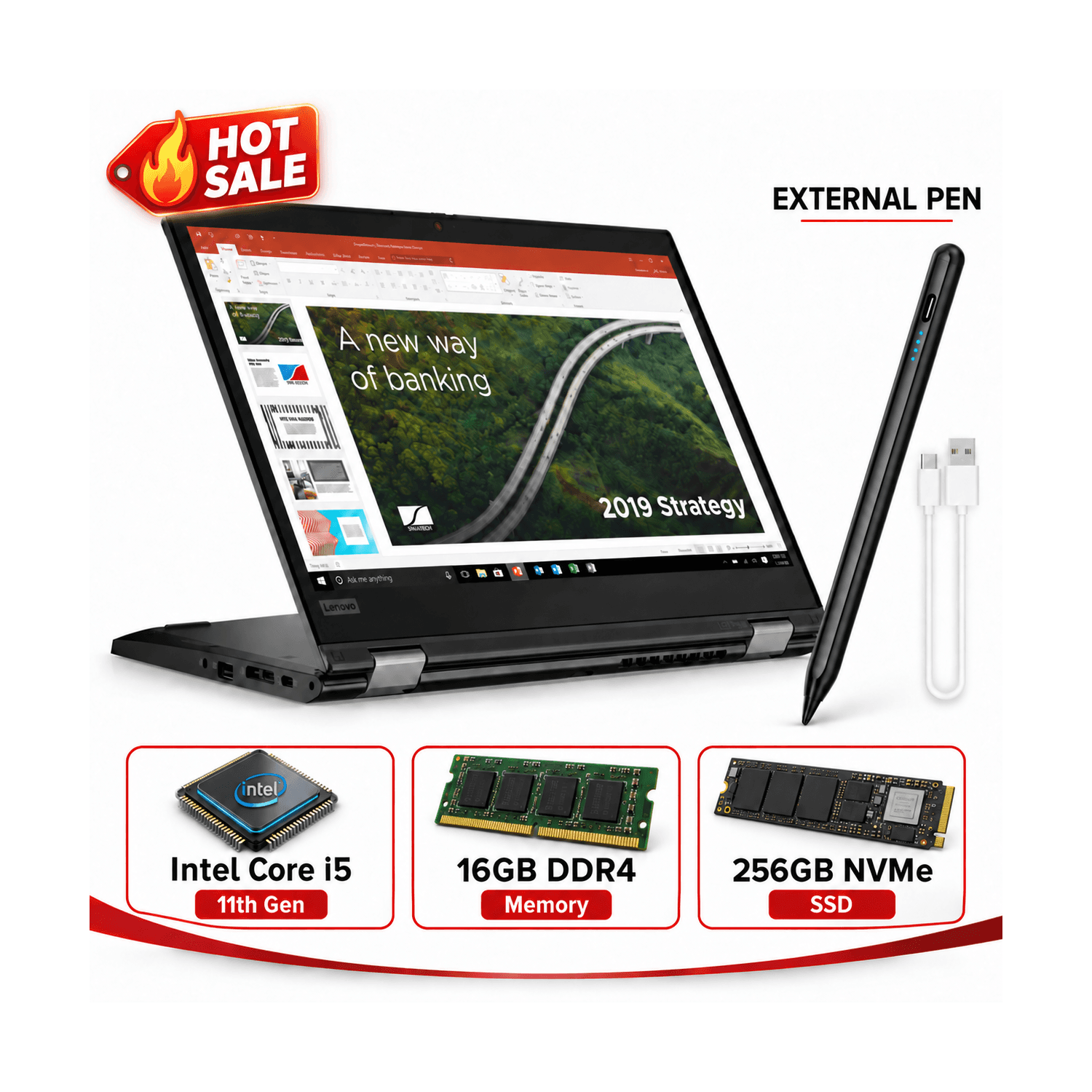 Refurbished (Excellent) Lenovo ThinkPad L13 Yoga Gen 2 2-in-1 Laptop | 13.3" FHD Touchscreen | Intel Core i5-1145G7 | 16GB RAM | 256GB SSD | External Stylus Included | Win 11 Pro