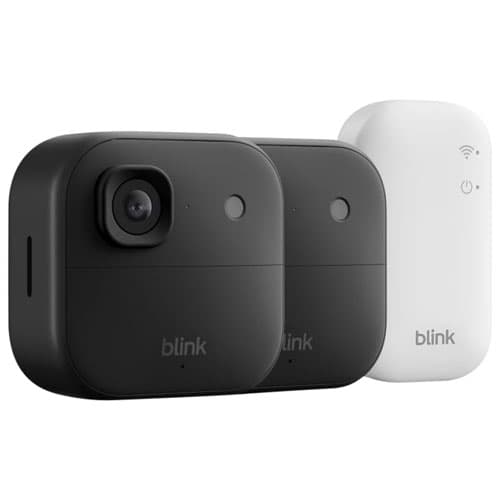 Blink Outdoor 2K+ Wire-Free Add-On Camera with Sync Module Core - Color Night Vision, 4X Zoom, Two-Way Audio (2-Pack) - Black