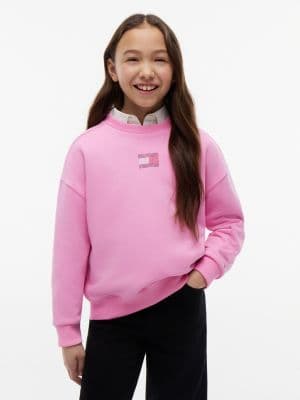 Kids' Rhinestone Flag Logo Sweatshirt