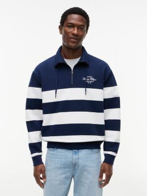 Breton Stripe Quarter-Zip Sweatshirt