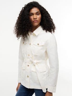 Water-Resistant Belted Utility Jacket
