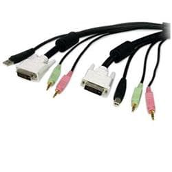STARTECH 4合1 USB DVI KVM 线缆 带音频和麦克风公头, 6 ft