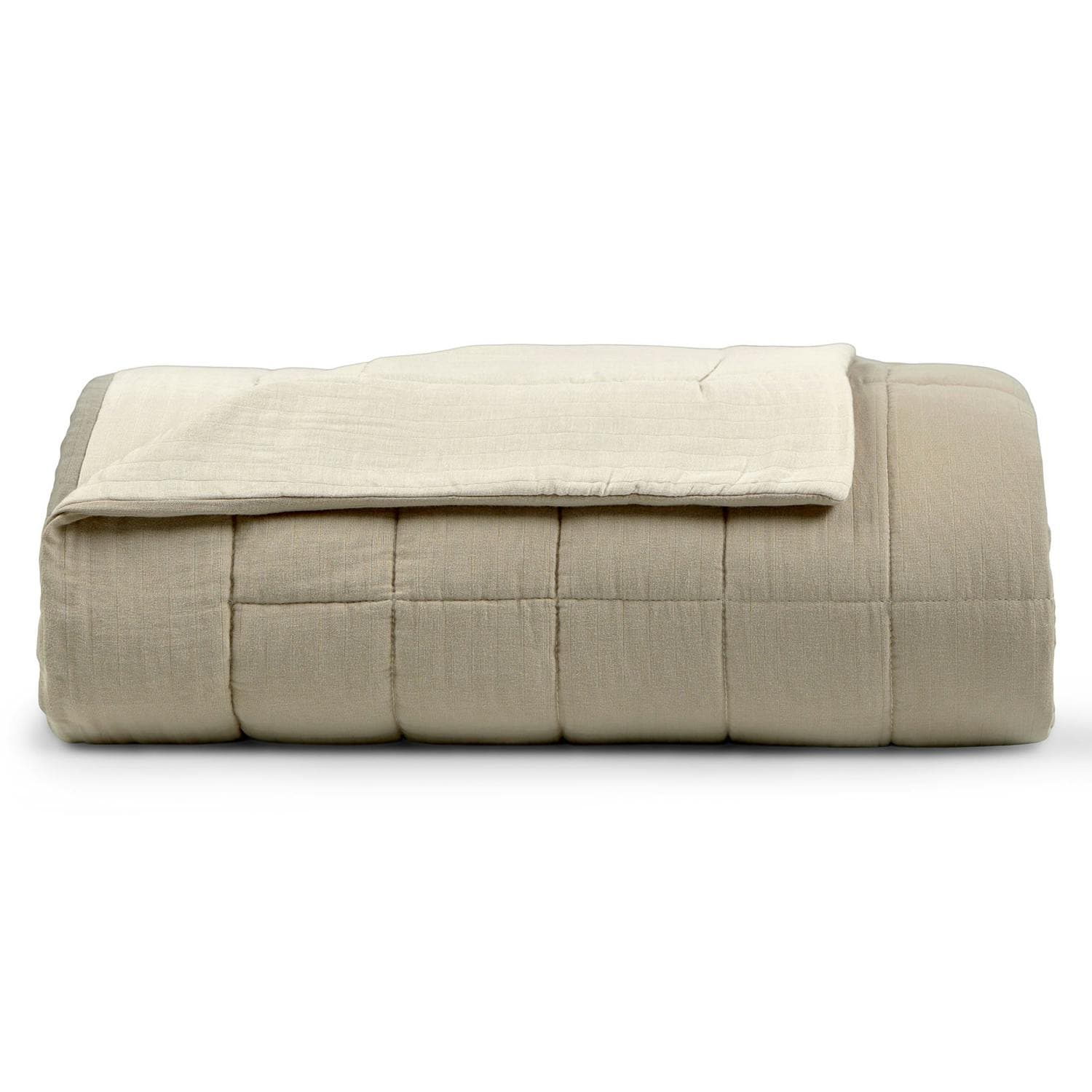 Leni Queen Cotton Gauze Quilt - Duo Taupe