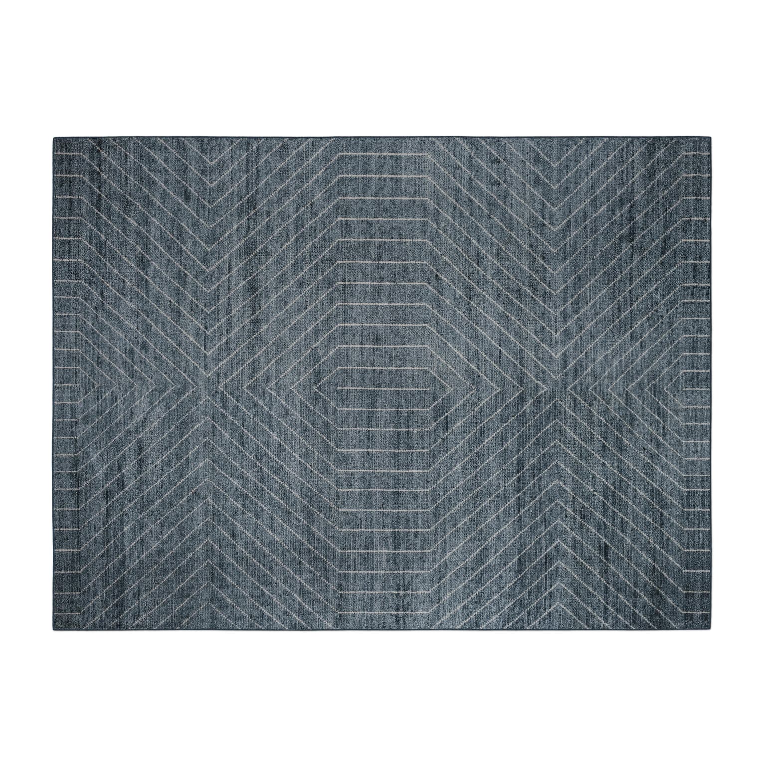 Parallel 9 x 12 Rug - Wave Blue / White