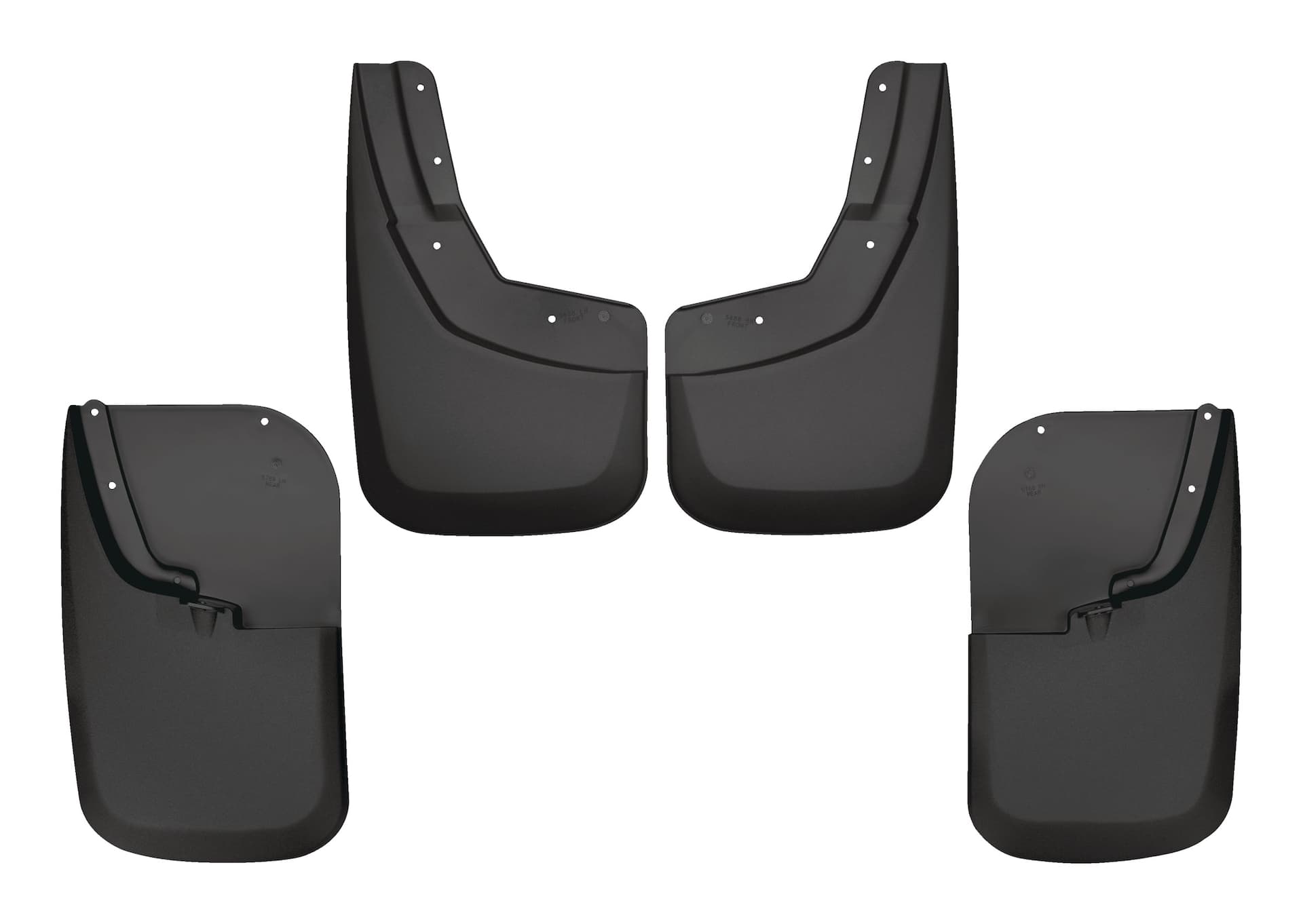 Husky Liners 56686 Custom Fit Front & Rear Mud Guards for 2011-2016 Ford F250 Super Duty Truck, 4-pk