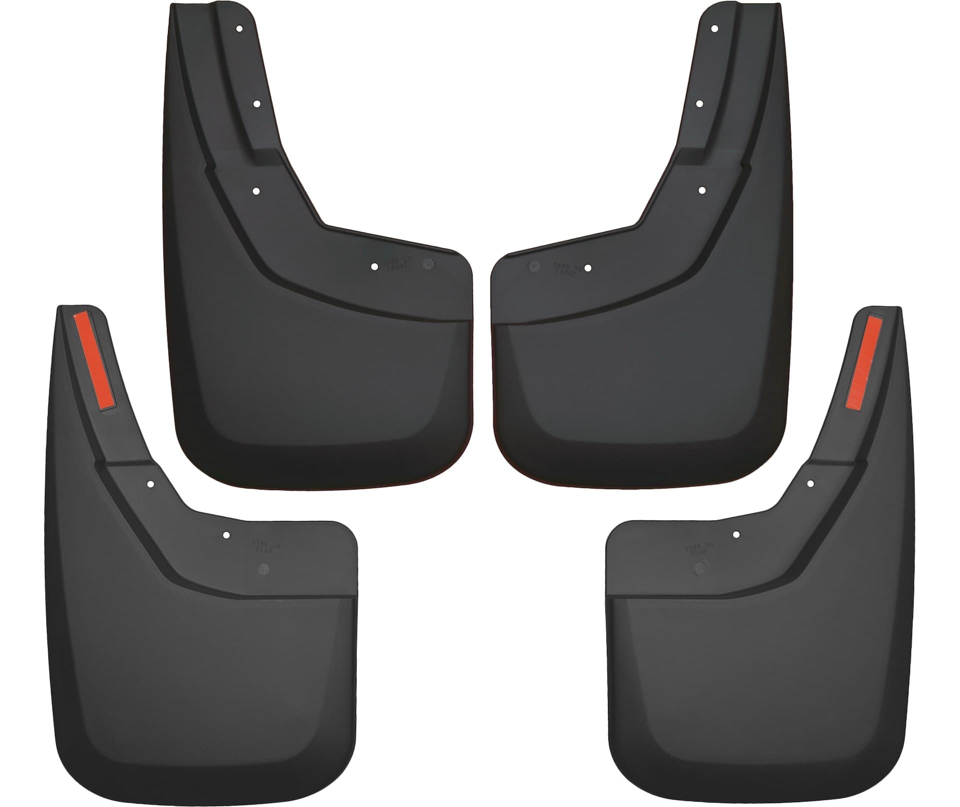 Husky Liners 56886 Custom Fit Front & Rear Mud Guards for 2014-2018 Chevrolet Silverado Truck, 4-pk