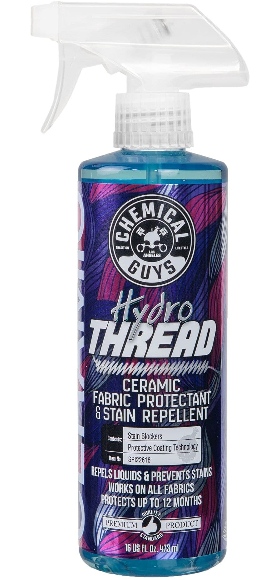 Chemical Guys Hydro Thread Car Ceramic Fabric Protectant & Stain Repellent Spray, 473-mL