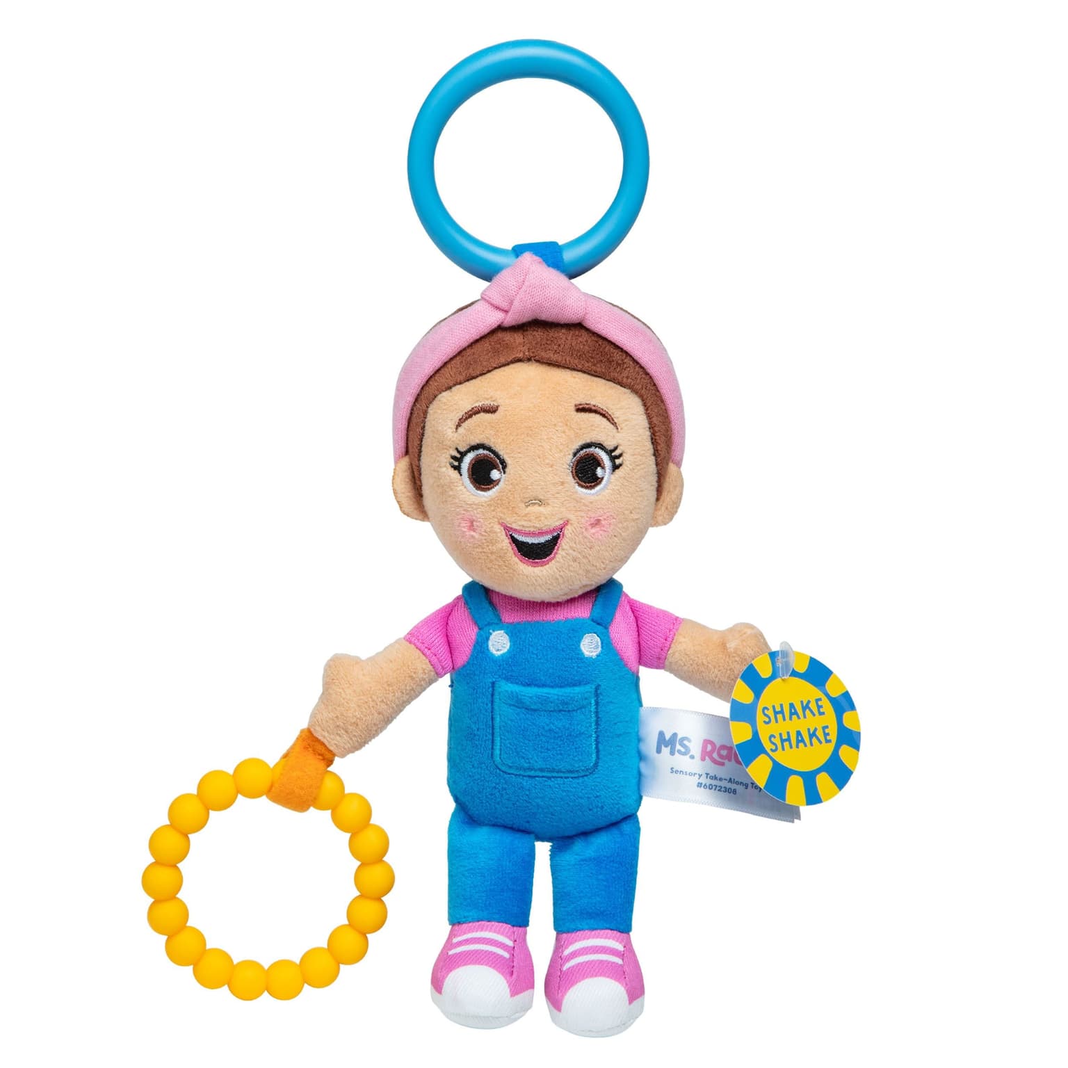 Ms. Rachel Sensory Take-Along Toy, Baby Swing & Baby Stroller Teething Toys with Rattle & Clip, Toddler Toys