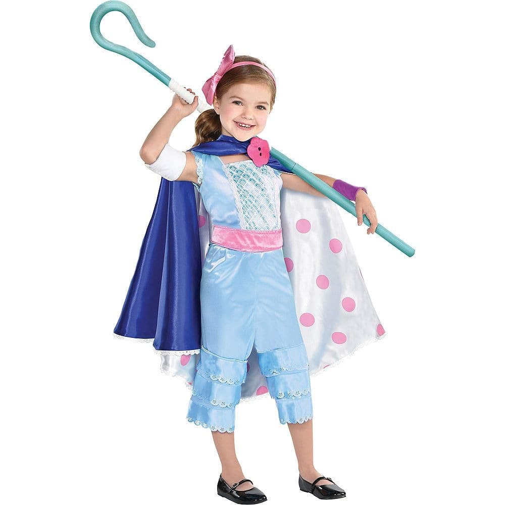 儿童 Disney Pixar Toy Story Bo Peep 蓝色连体衣,带可翻转裙子变斗篷,万圣节服装,多种尺寸