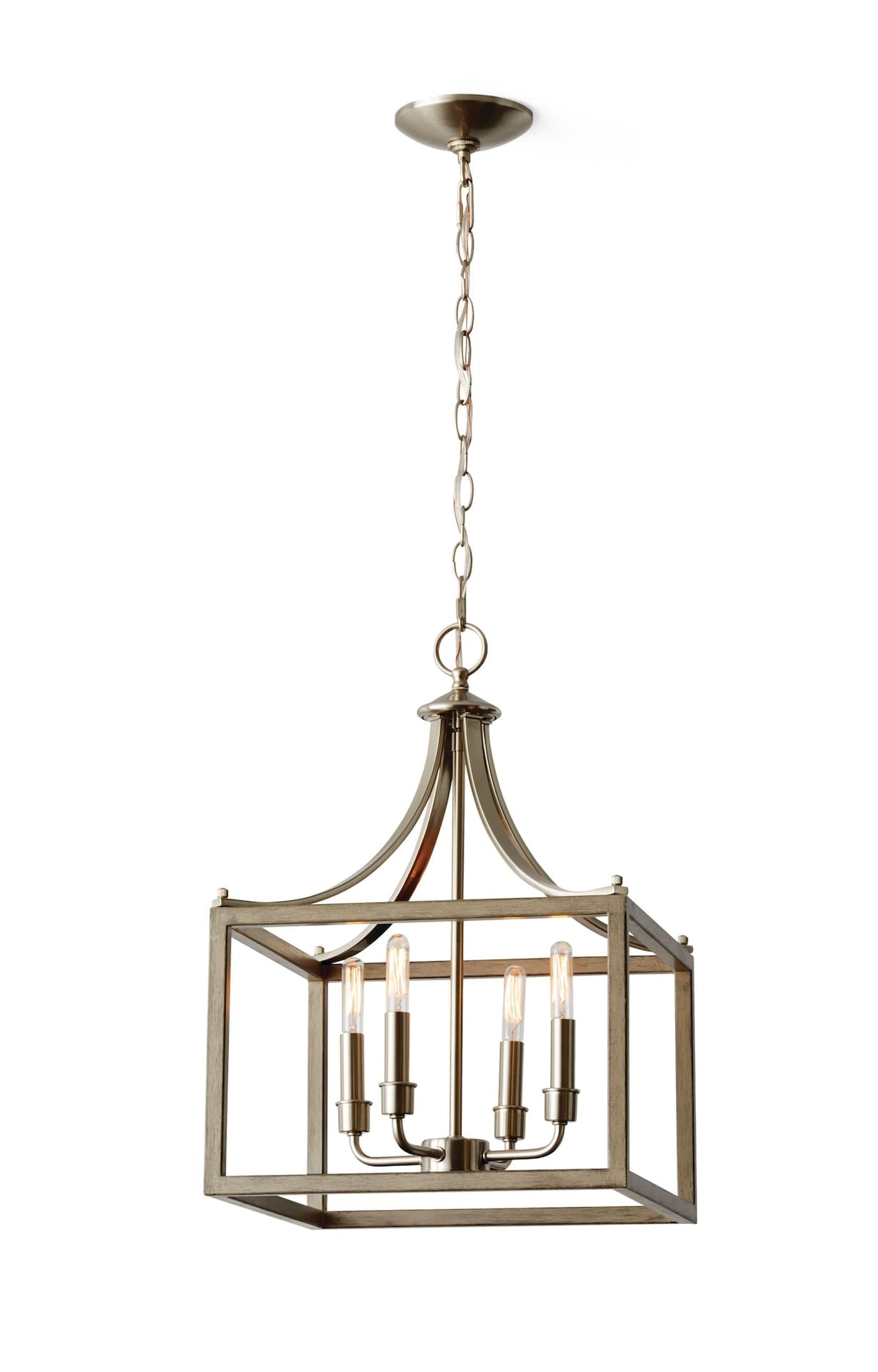 CANVAS 4-Light Chandelier, Grey/Brushed Nickel