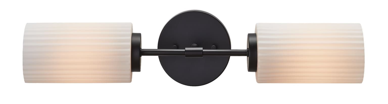 CANVAS Brixton 2-Light Vanity Light Fixture, Matte Black