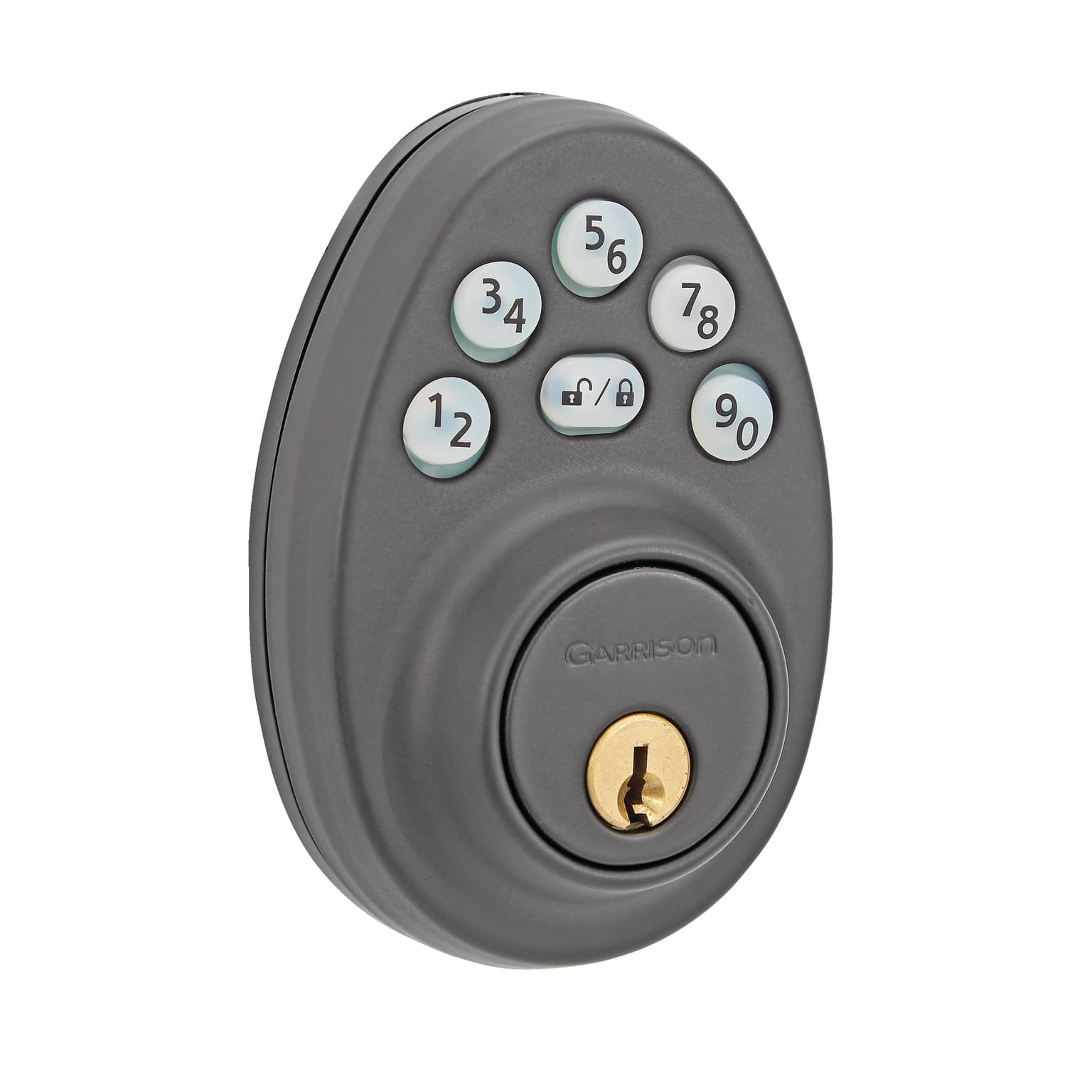 Garrison Electronic Round Keypad Deadbolt Door Lock, Matte Black