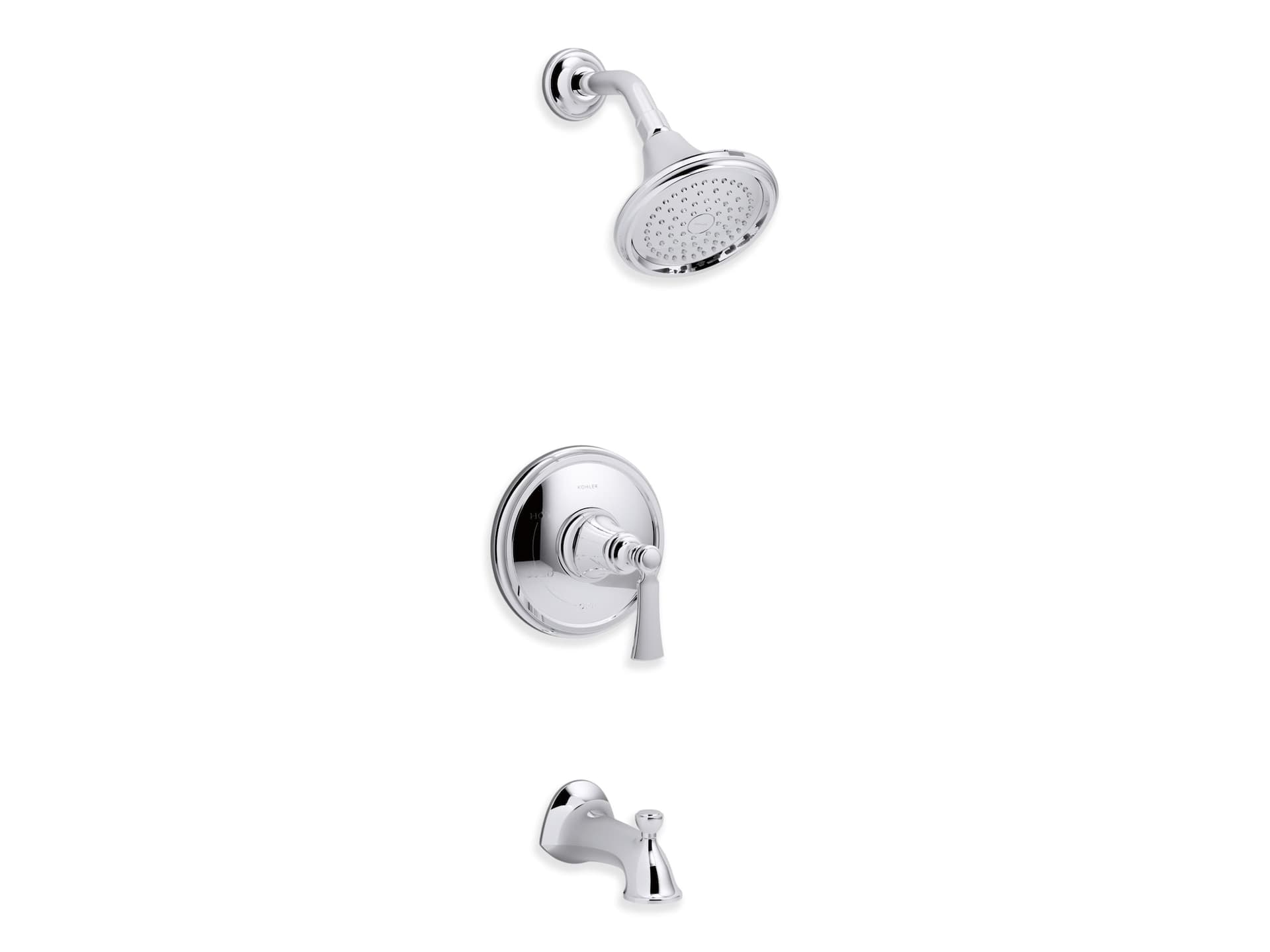 Kohler Elliston Single Handle 1-Spray Bathtub & Shower Trim Kit, Chrome