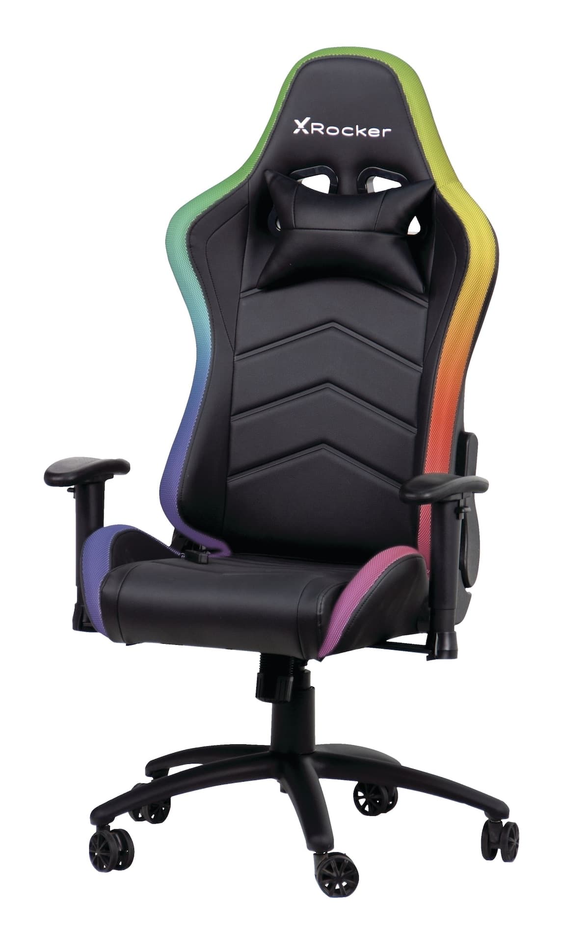 X Rocker Strike RGB Ergonomic Adjustable Swivel PC Gaming/Office Chair w/ LED Light, Black