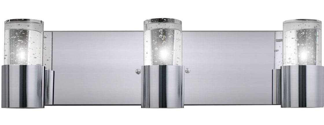 CANVAS 3-Light Bubbled Glass Shade Vanity Light Fixture, Chrome