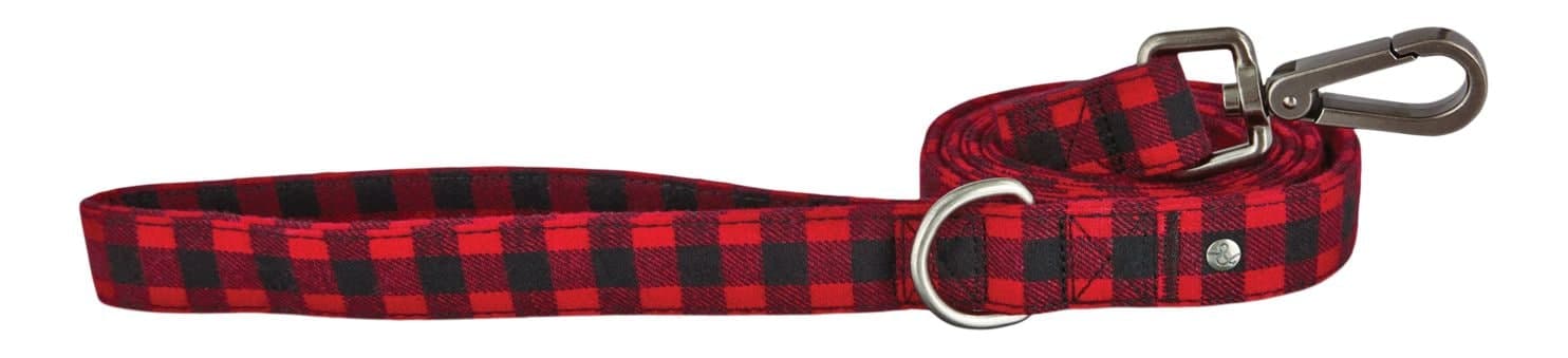 Petco Leather Buffalo Check Plaid Dog Leash, 5-ft