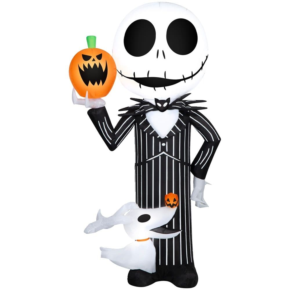 Disney Nightmare Before Christmas Jack et Zero scène gonflable décoration pour Halloween, 5-ft