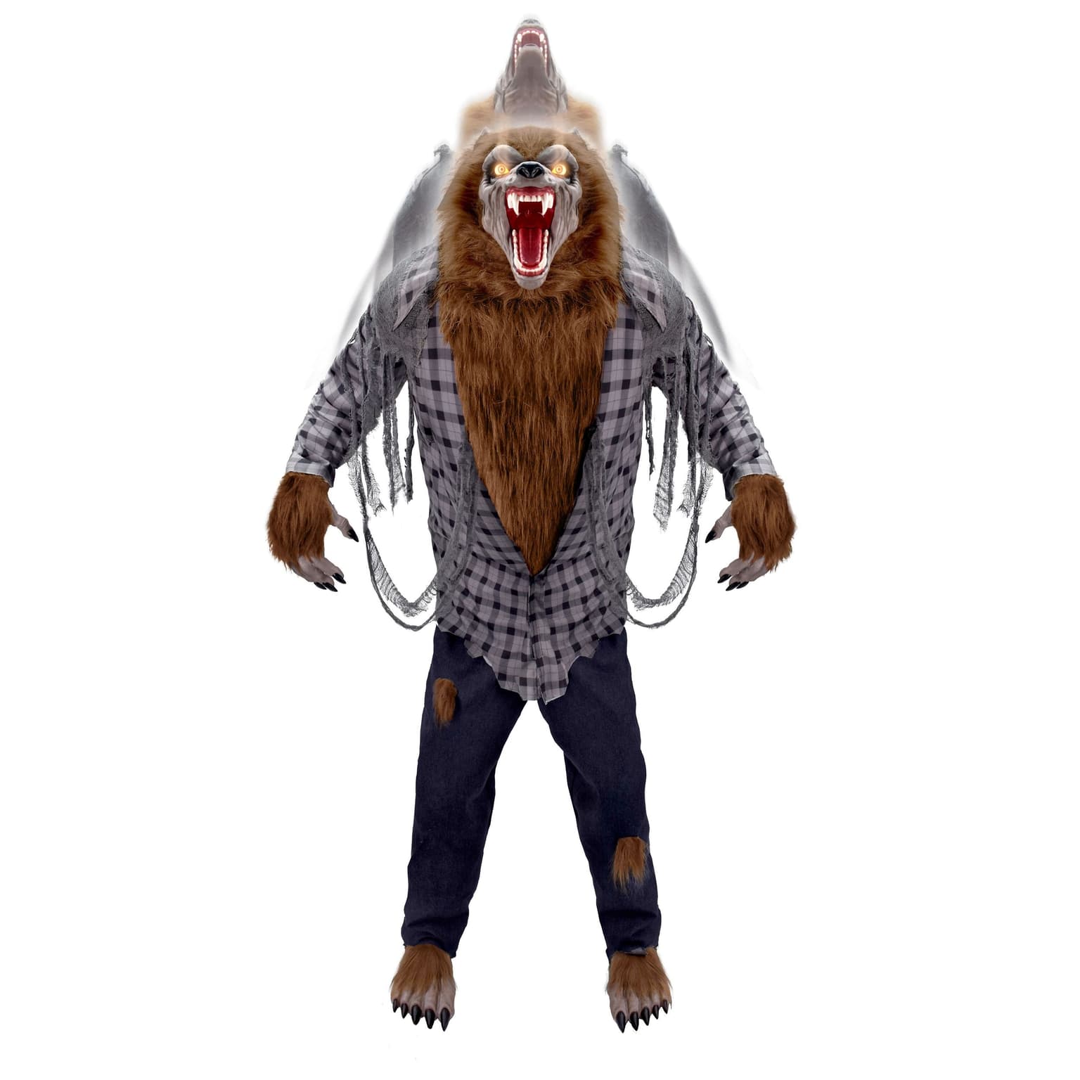 Howling Werewolf Animatronic Halloween Decor with Motion Sensor, 6.5-ft