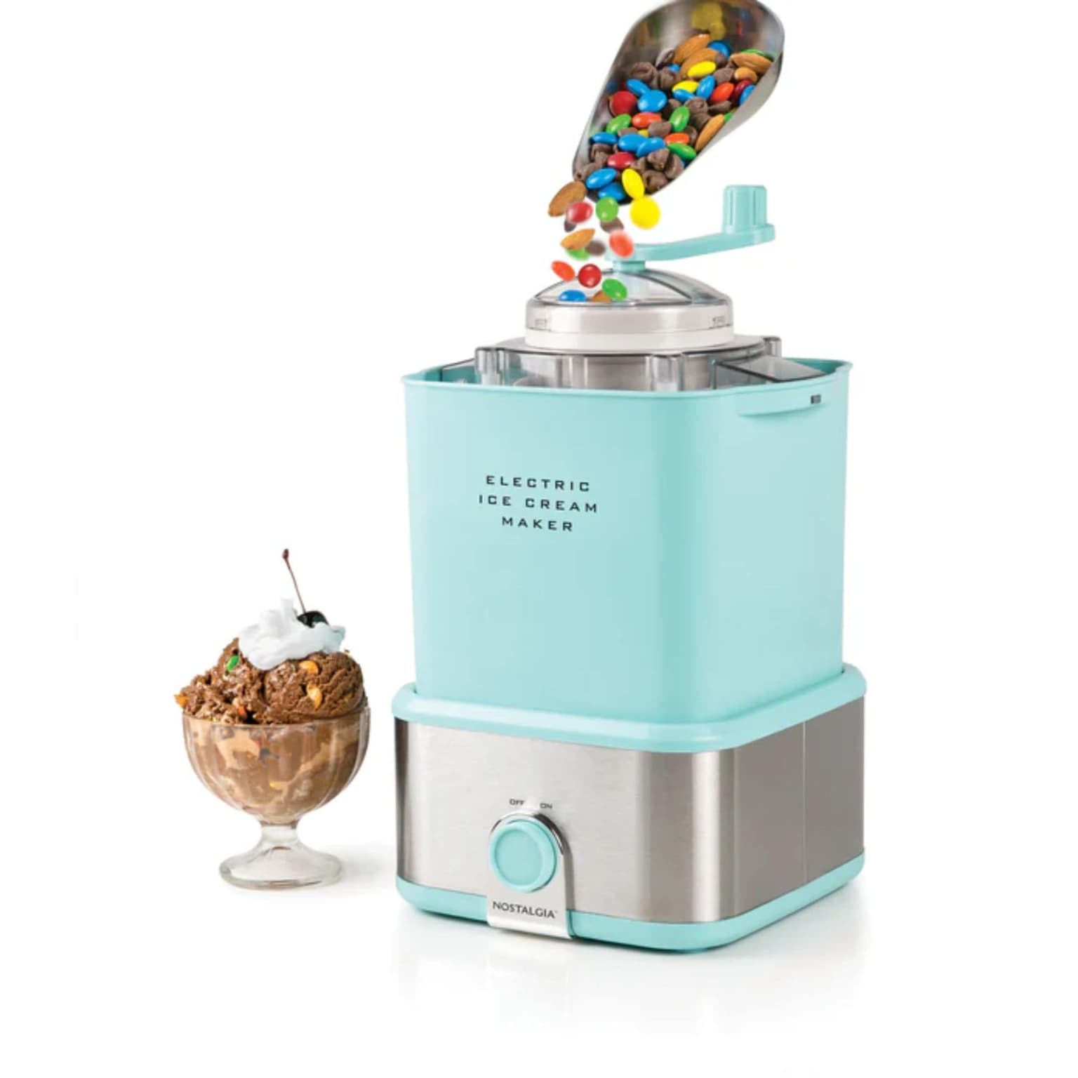 Electric Ice Cream Maker with Candy Crusher