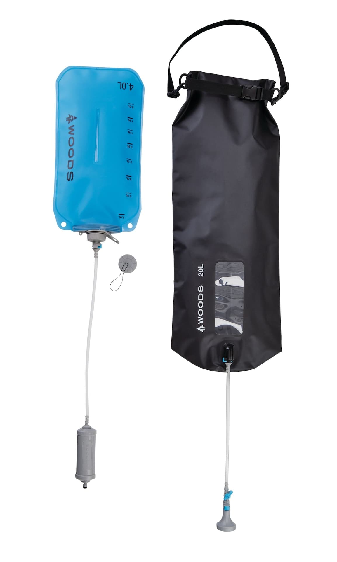 Woods™ Water Filter & Camp Shower Combo, 20-L, Grey