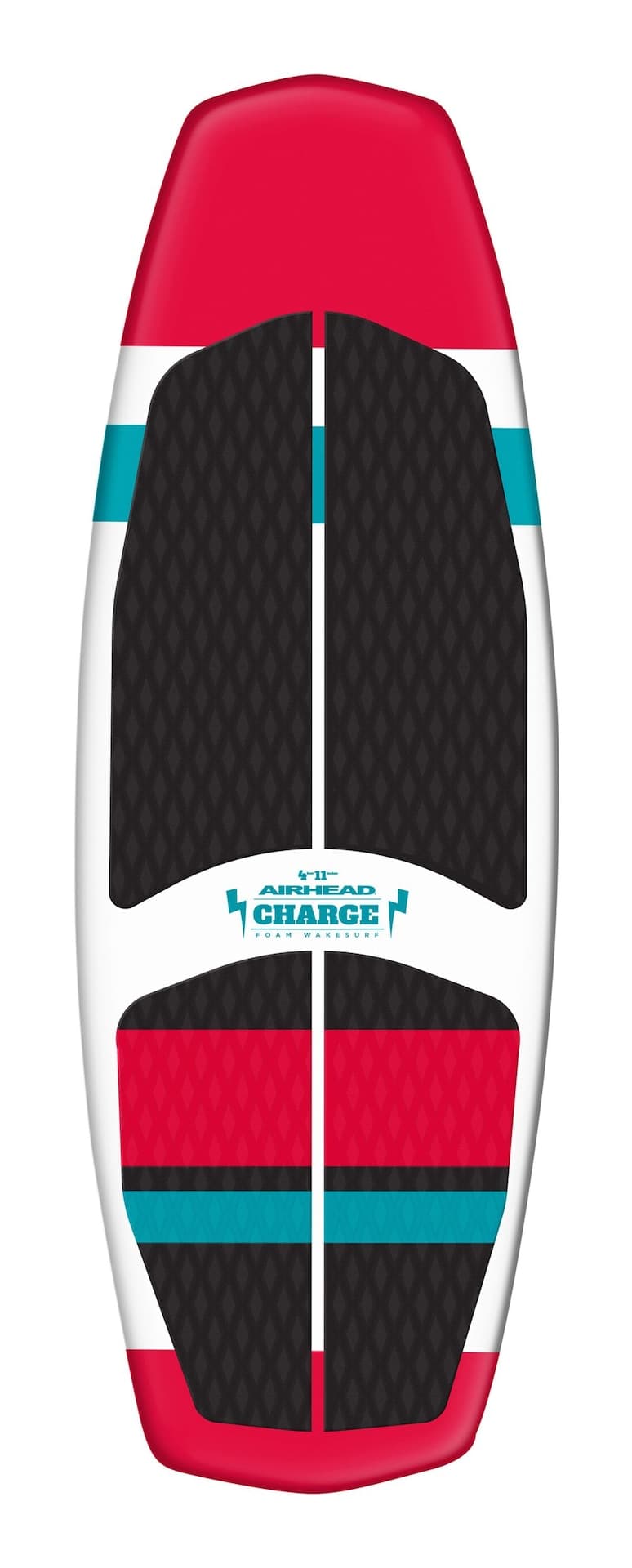 Airhead Charge Youth/Adult 1-Person Wakesurf Board, White/Red, 4.9-ft
