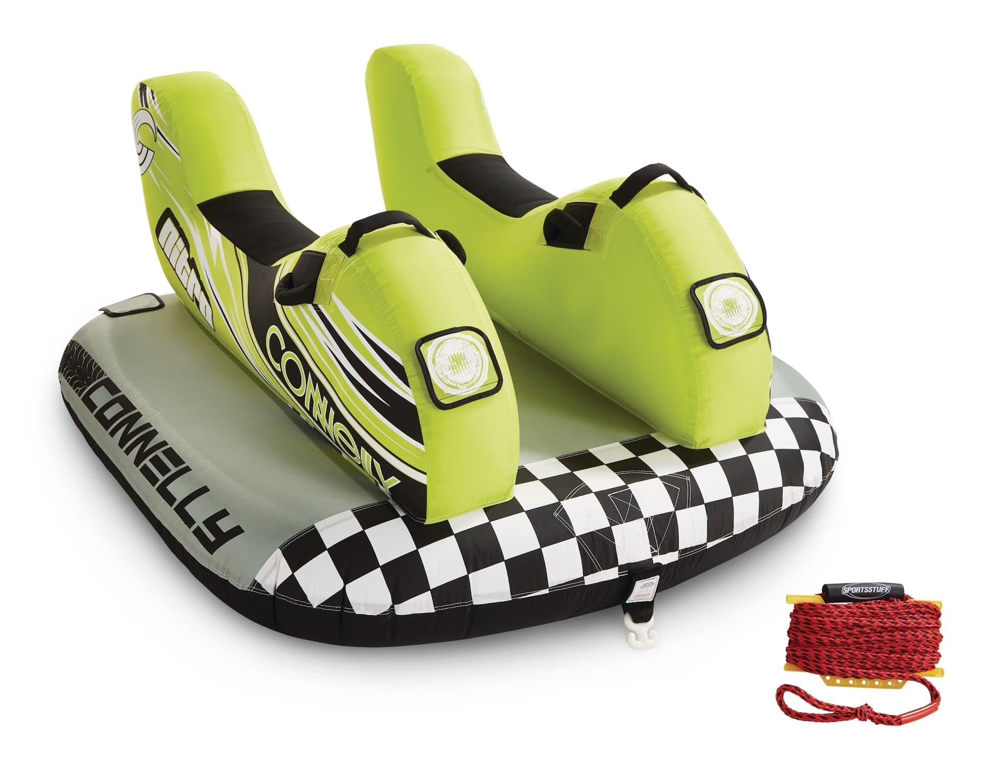 Connelly Nitro 2 Bike Themed Air-Pump Inflatable Water Boating 2-Rider Towable Tube, Yellow