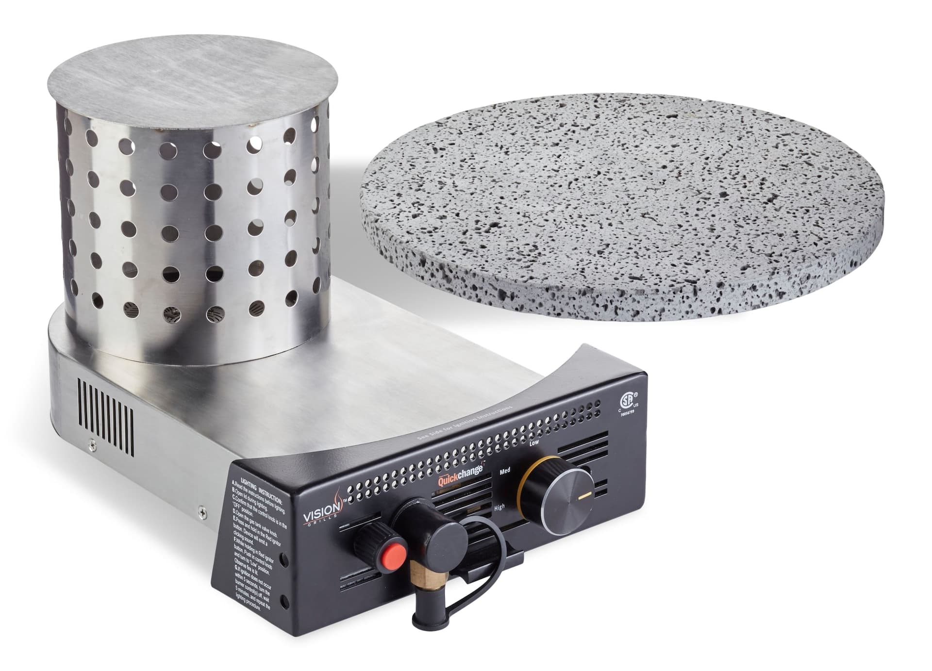Vision Grills Kamado Gas Grill Insert with 3 Heat Settings
