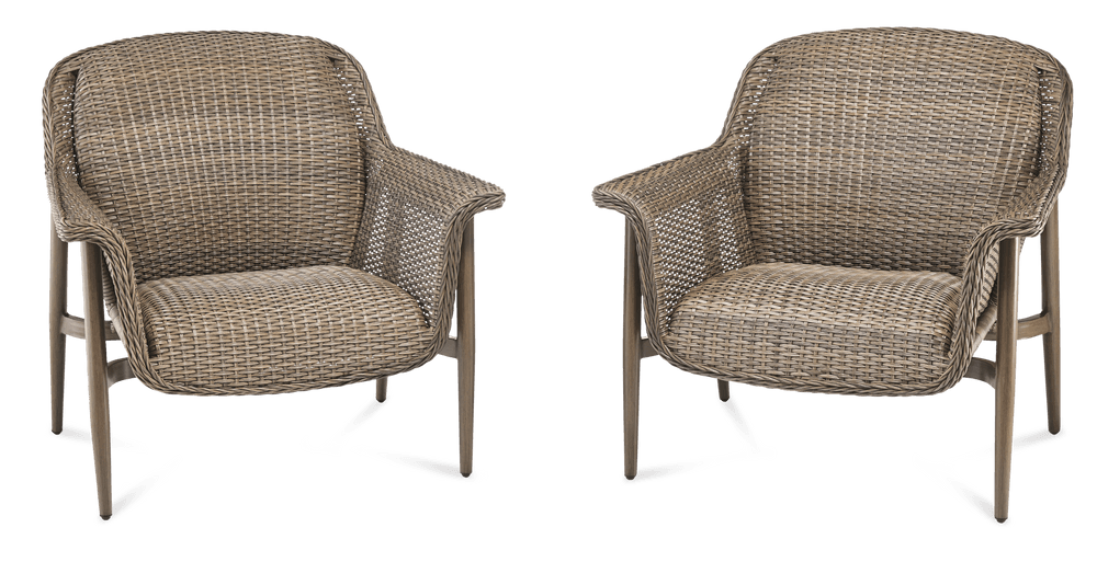 CANVAS Hunter All-Weather Wicker Outdoor/Patio Padded Club Chair Set, 2-pk