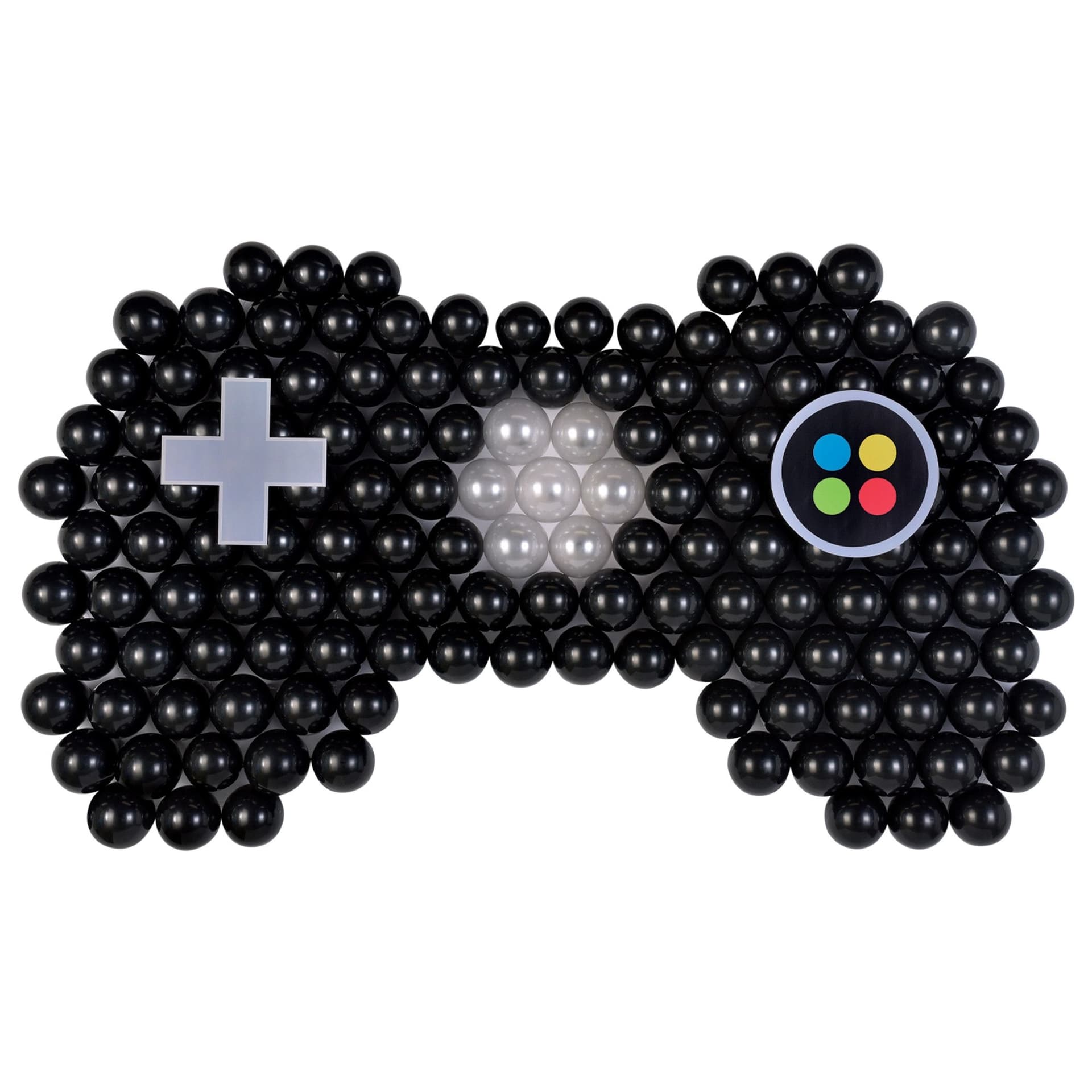 Level Up Game Controller Backdrop Latex Balloon Garland Arch Kit, Black, for Birthday Party