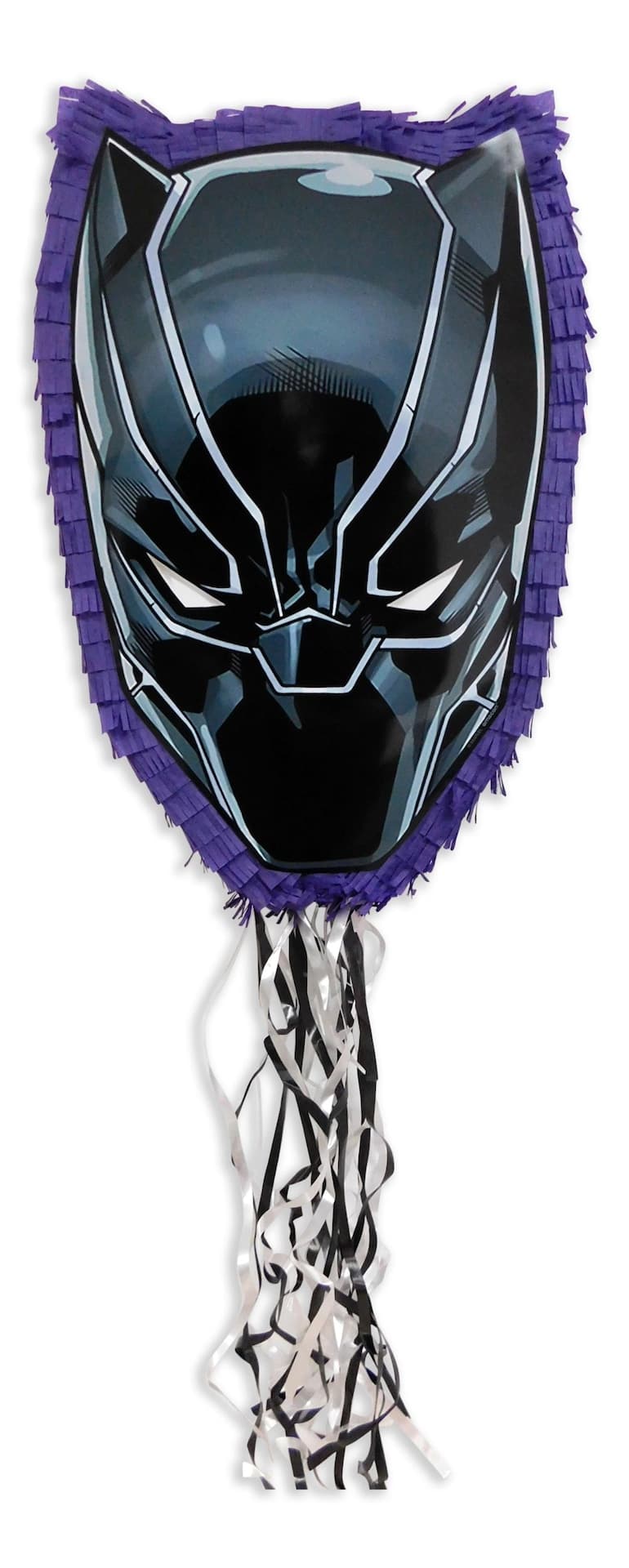 DC Black Panther Pinata Hanging Pull String Decoration, Black, 15-in, Holds 2lb of Pinata Filler, for Birthday Parties