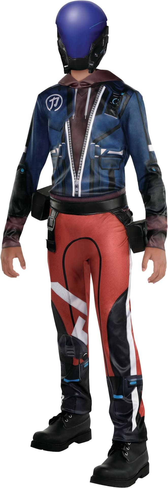 Kids' Hyper Scape Ace Blue/Red Jumpsuit with Mask Halloween Costume, Assorted Sizes