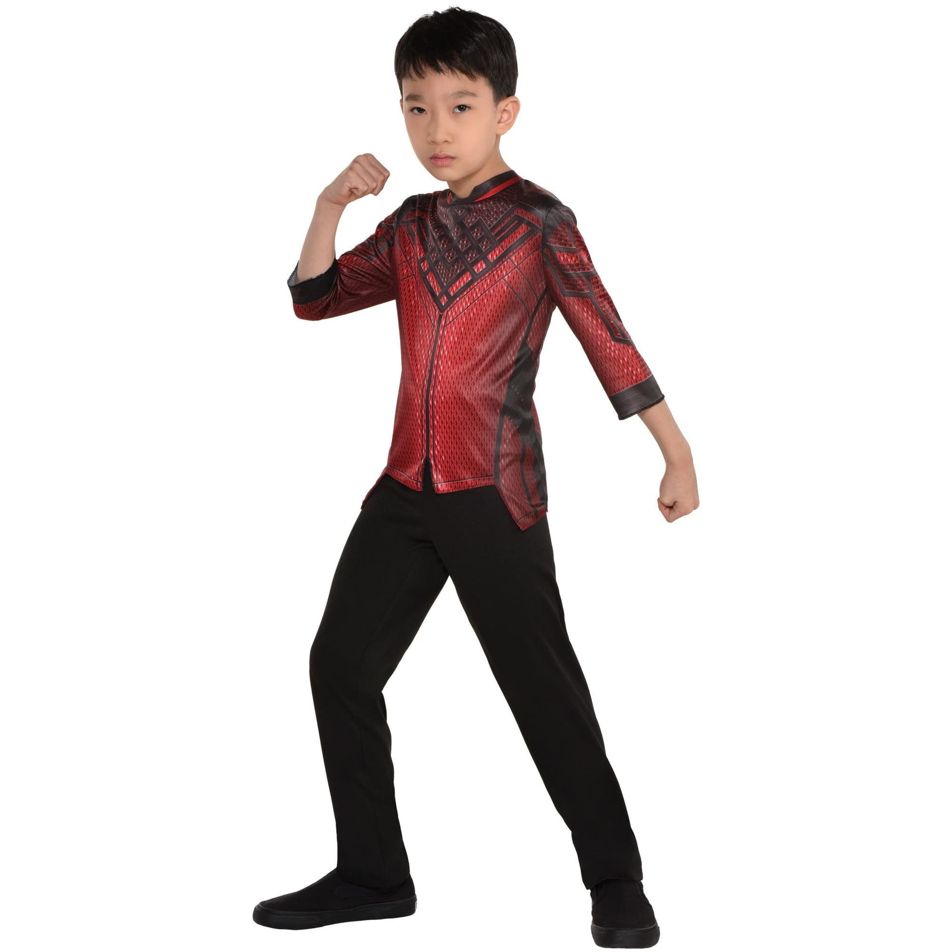 Kids' Disney Marvel Shang Chi Black/Red Outfit with Shirt & Pants Halloween Costume, Assorted Sizes