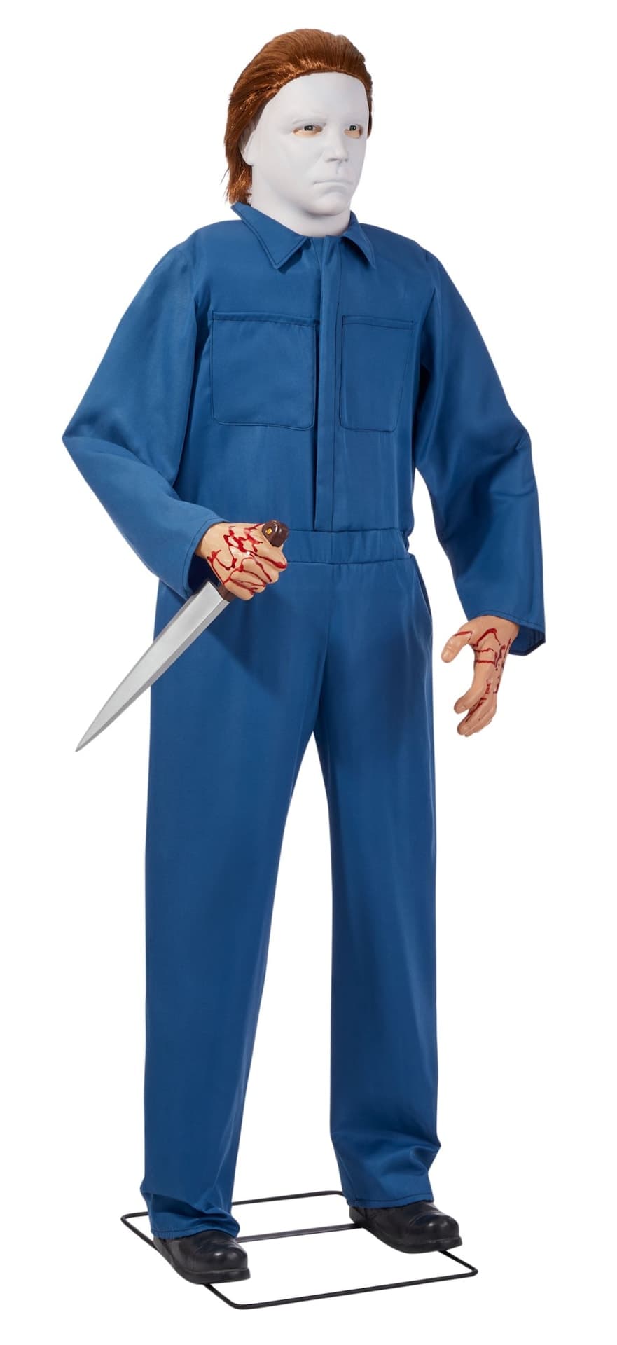 Halloween Micheal Myers Animated Lifesize Horror Character, Blue, 6-ft, Sound Activated Indoor/Outdoor Decoration for Halloween