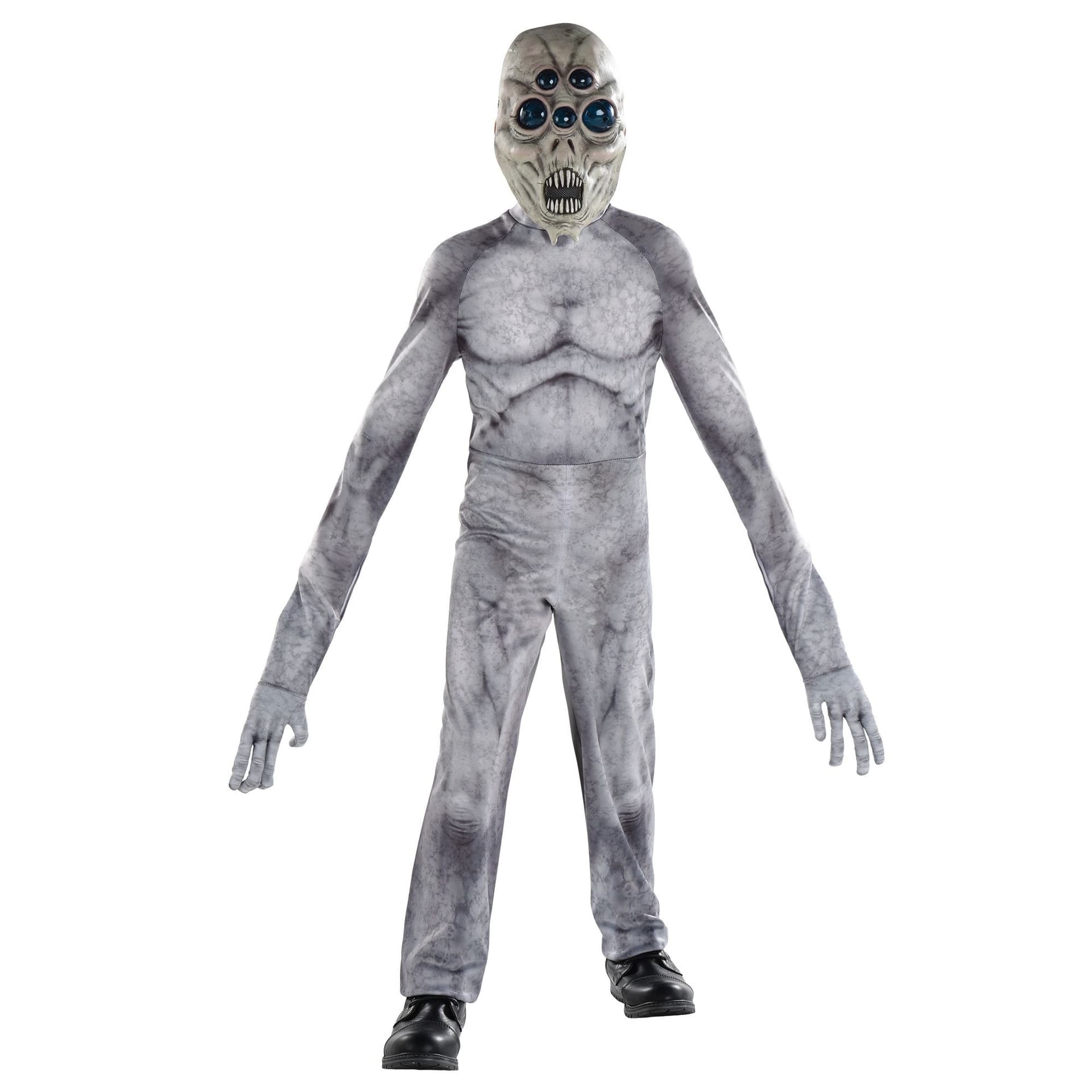 Kids' Alien Grey Jumpsuit with Mask & Gloves Halloween Costume, Assorted Sizes