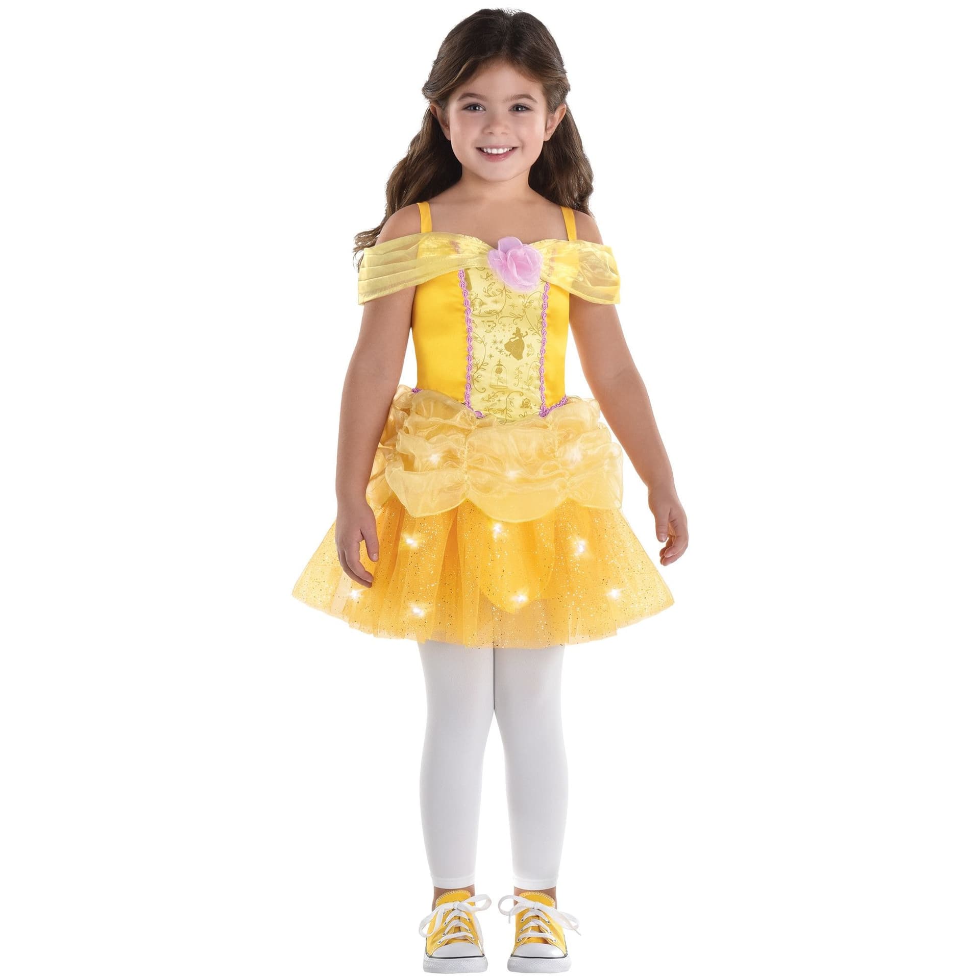 Toddler & Kids' Disney Beauty and the Beast Belle Yellow Light-Up Princess Dress Halloween Costume, Assorted Sizes