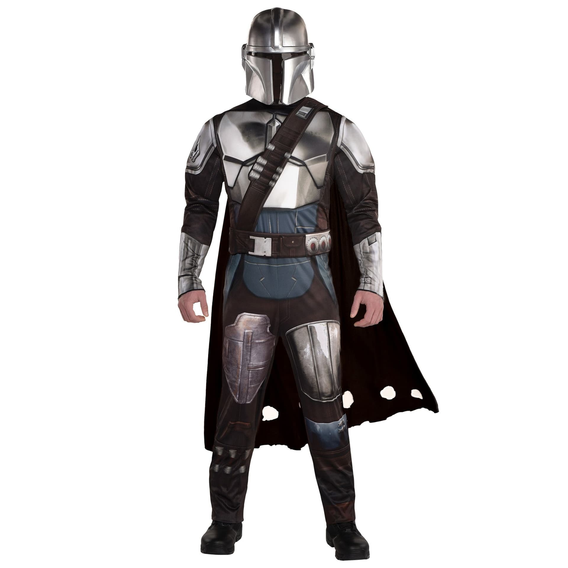 Men's Disney Star Wars Mandalorian Black Jumpsuit with Mask Halloween Costume, Assorted Sizes