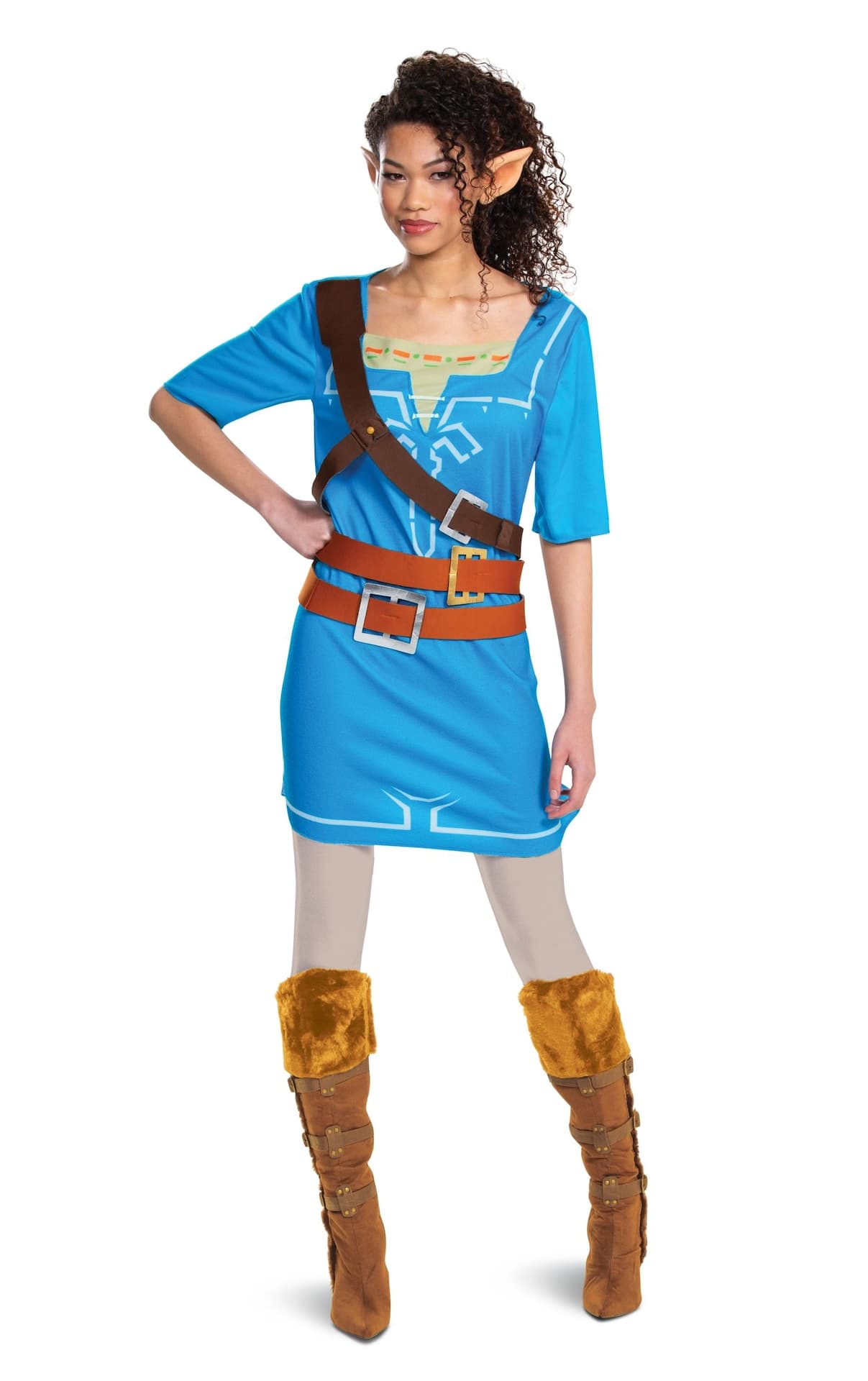 Adult Nintendo The Legend of Zelda Link Blue Tunic with Ears Halloween Costume, Assorted Sizes