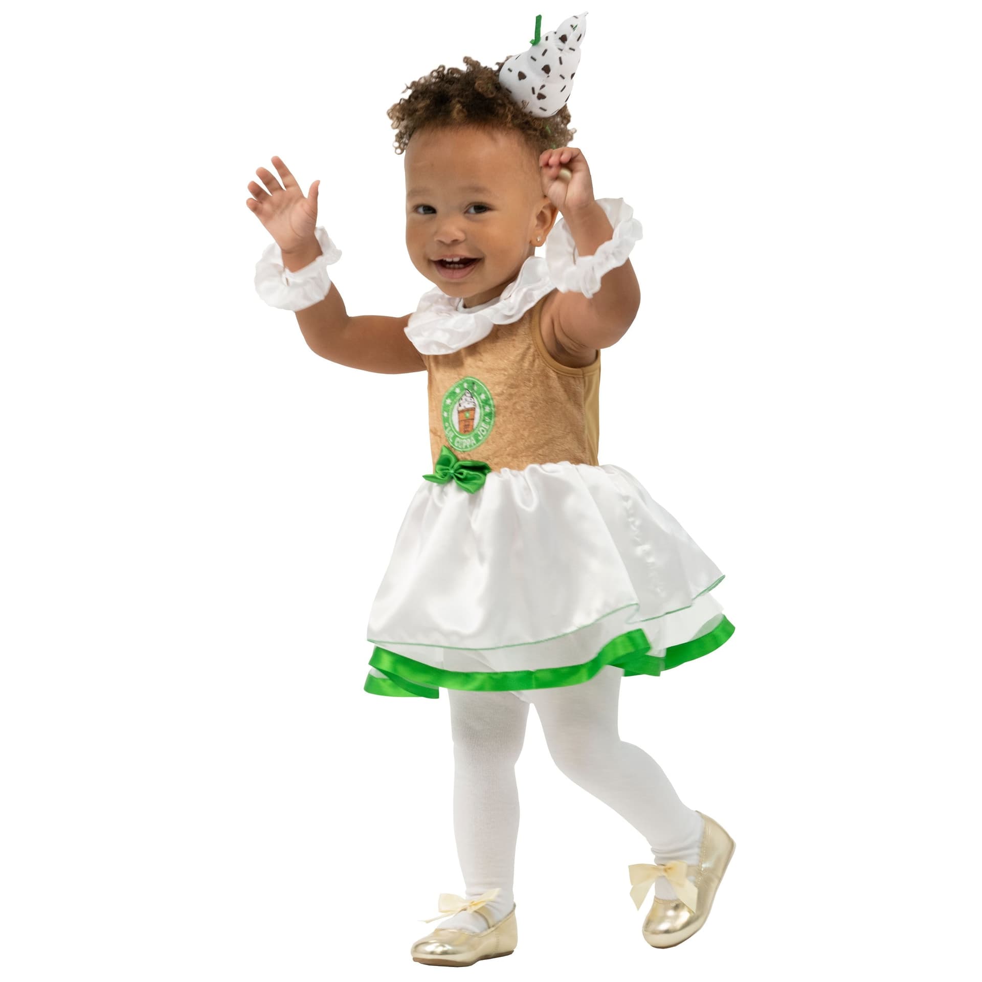 Infant Cappuccino Brown/White Dress with Headband Halloween Costume, Assorted Sizes