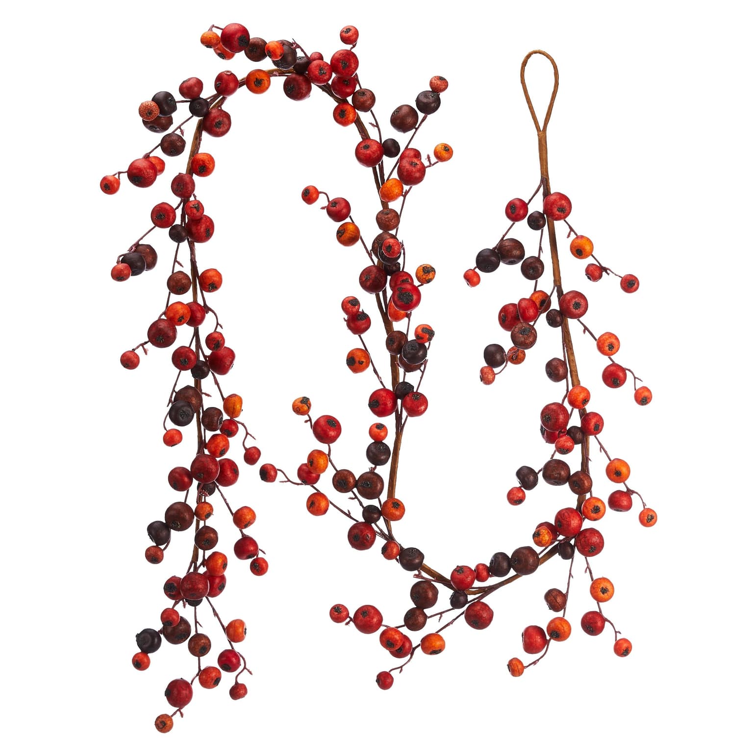 CANVAS Faux Berry Garland, Indoor & Outdoor Fall & Thanksgiving Decorations, Orange, 6-ft