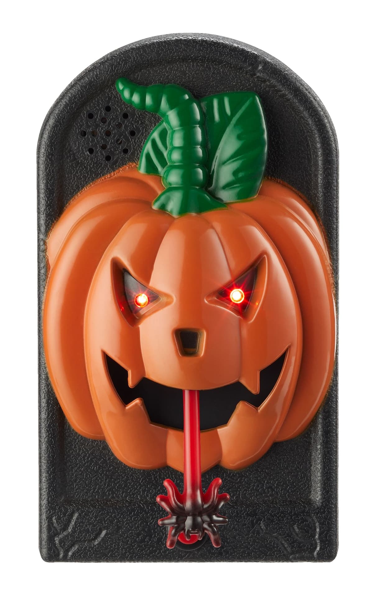 For Living Jack-O'-Lantern Animated LED Light-Up Pumpkin Doorbell, 8-in, Sound & Light Activated Indoor/Outdoor Decoration for Halloween