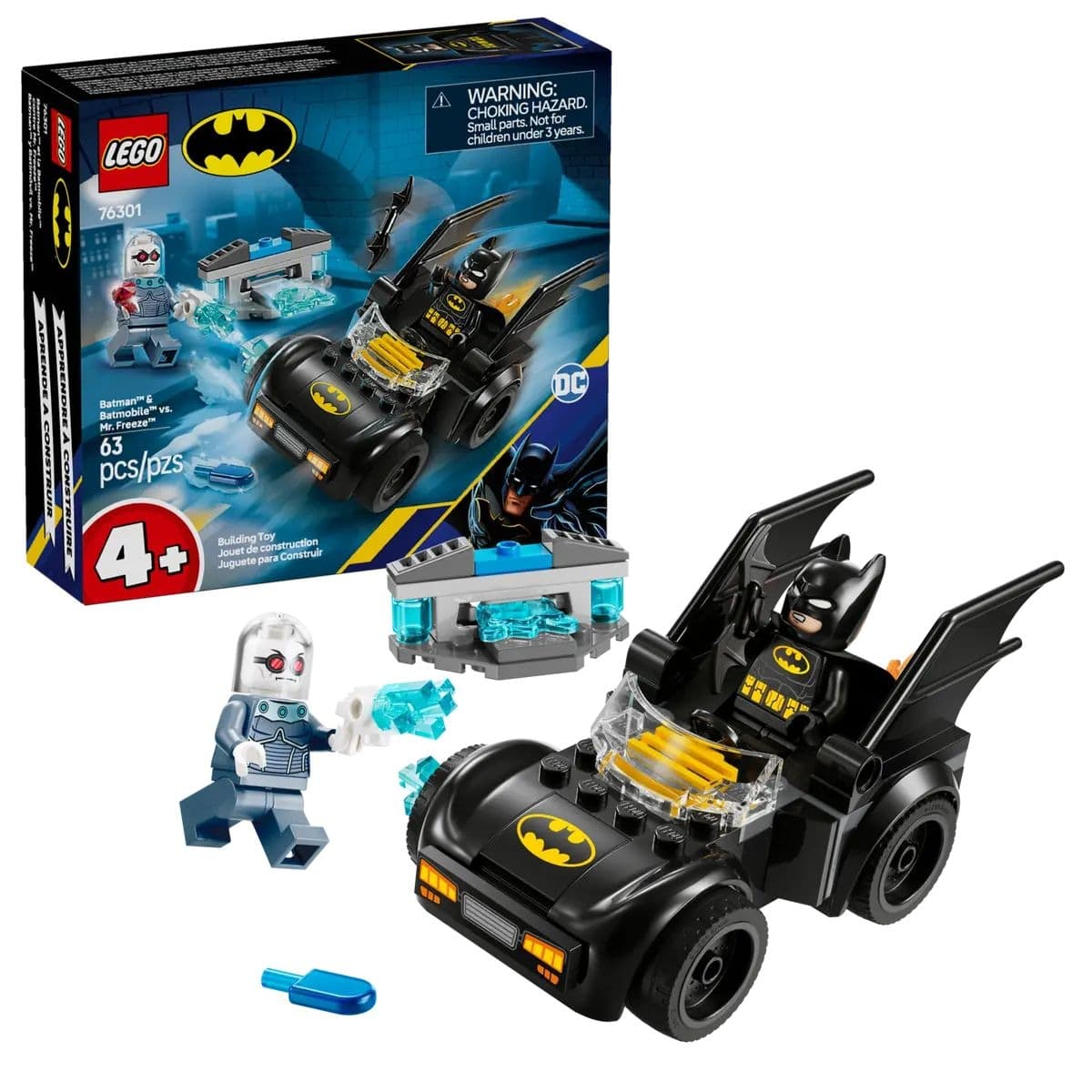 LEGO® Batman: Batman™ & Batmobile™ vs. Mr. Freeze™ - 76301, 63-pcs, Ages 4+