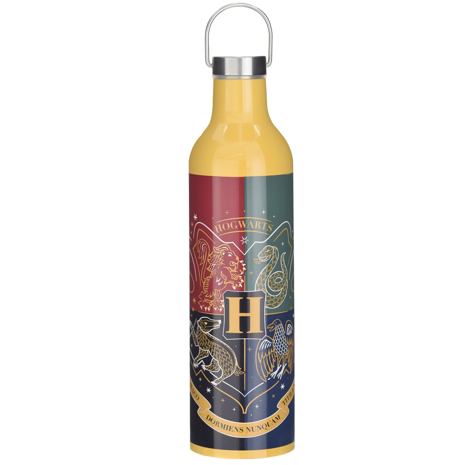 Harry Potter Stainless Streel Water Bottle, Yellow, One Size, Favour Accessory for Halloween