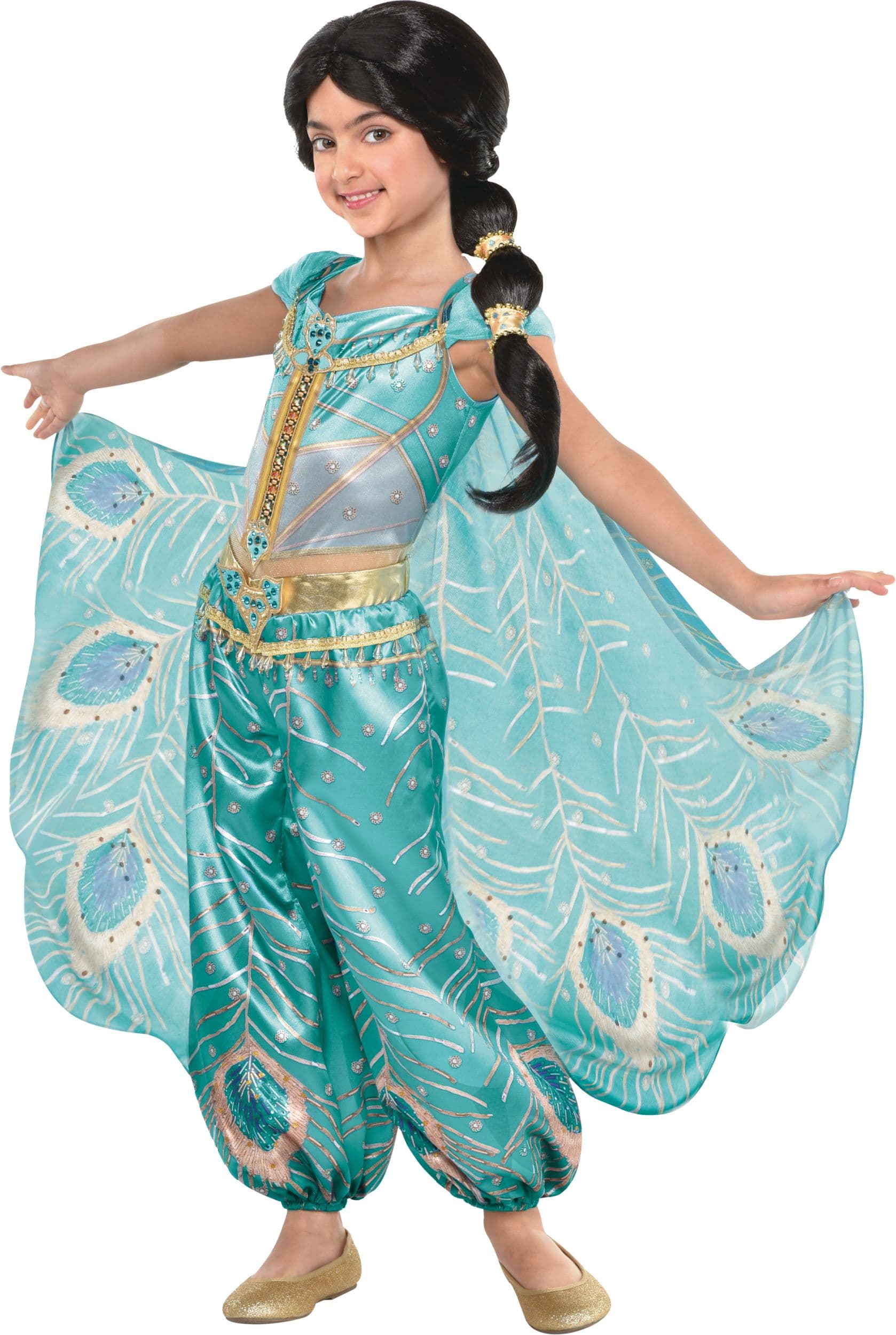 Toddler & Kids' Disney Aladdin Princess Jasmine Blue Jumpsuit Halloween Costume, Assorted Sizes