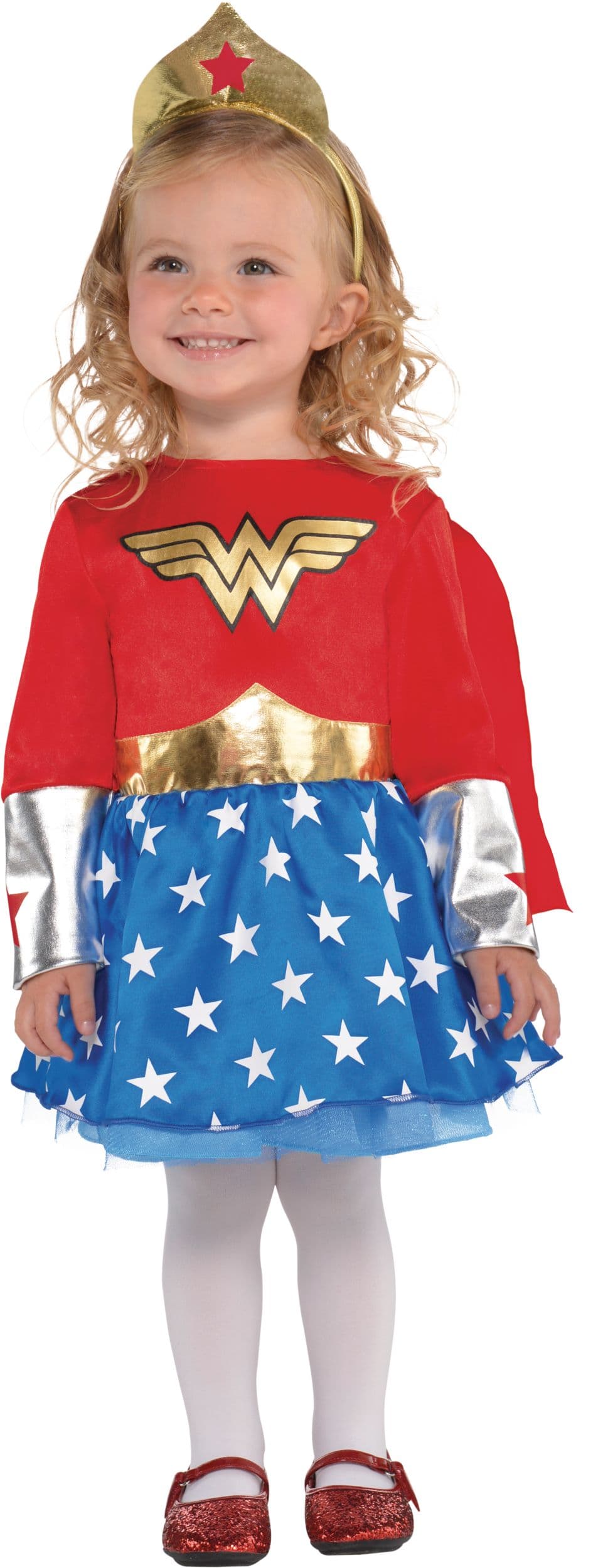 Infant DC Wonder Woman Diana Prince Red/Blue Dress Halloween Costume, Assorted Sizes