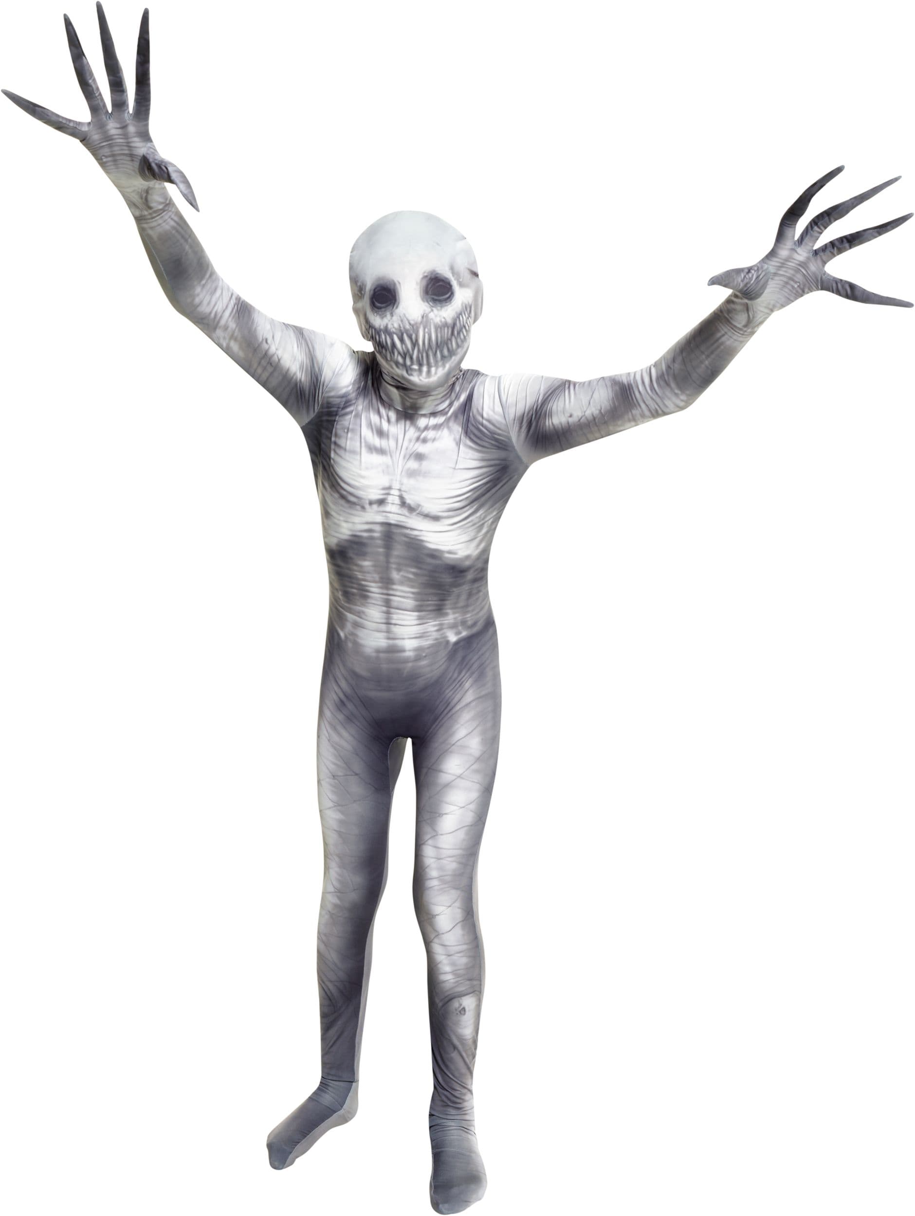 Kids' Creepypasta The Rake Grey Jumpsuit with Mask & Gloves Halloween Costume, Assorted Sizes