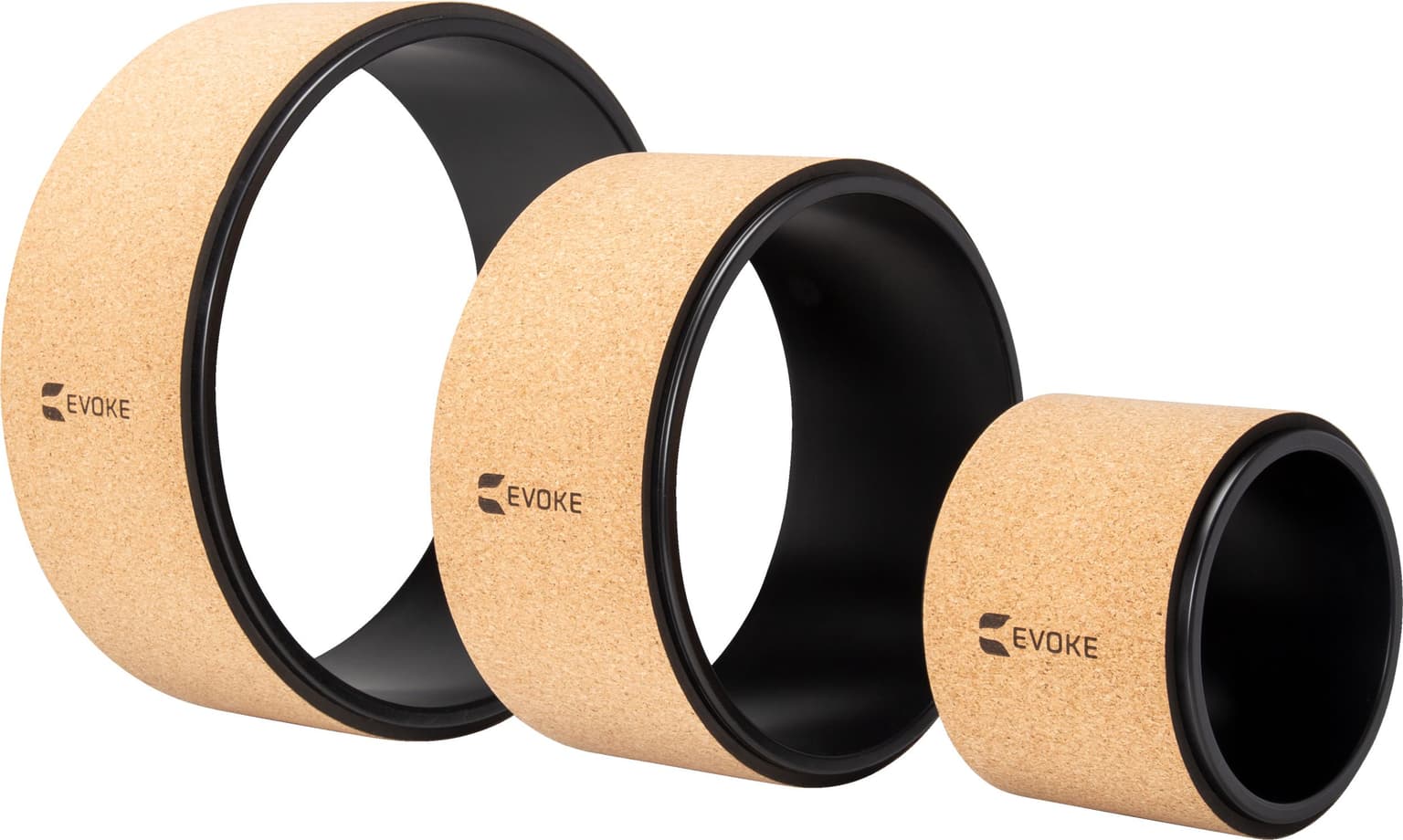 EVOKE Cork Yoga Wheel Set