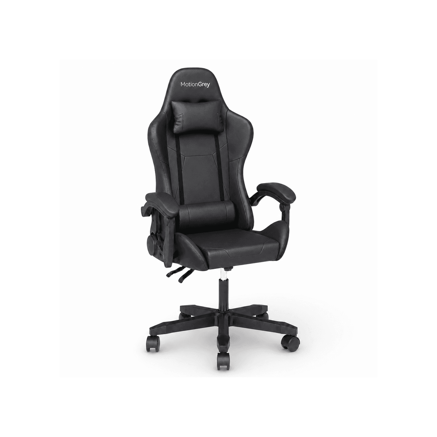 MotionGrey ENFORCER Gaming Chair - Premium EPU Leather, Adjustable Height Ergonomic for Office and Home - Black